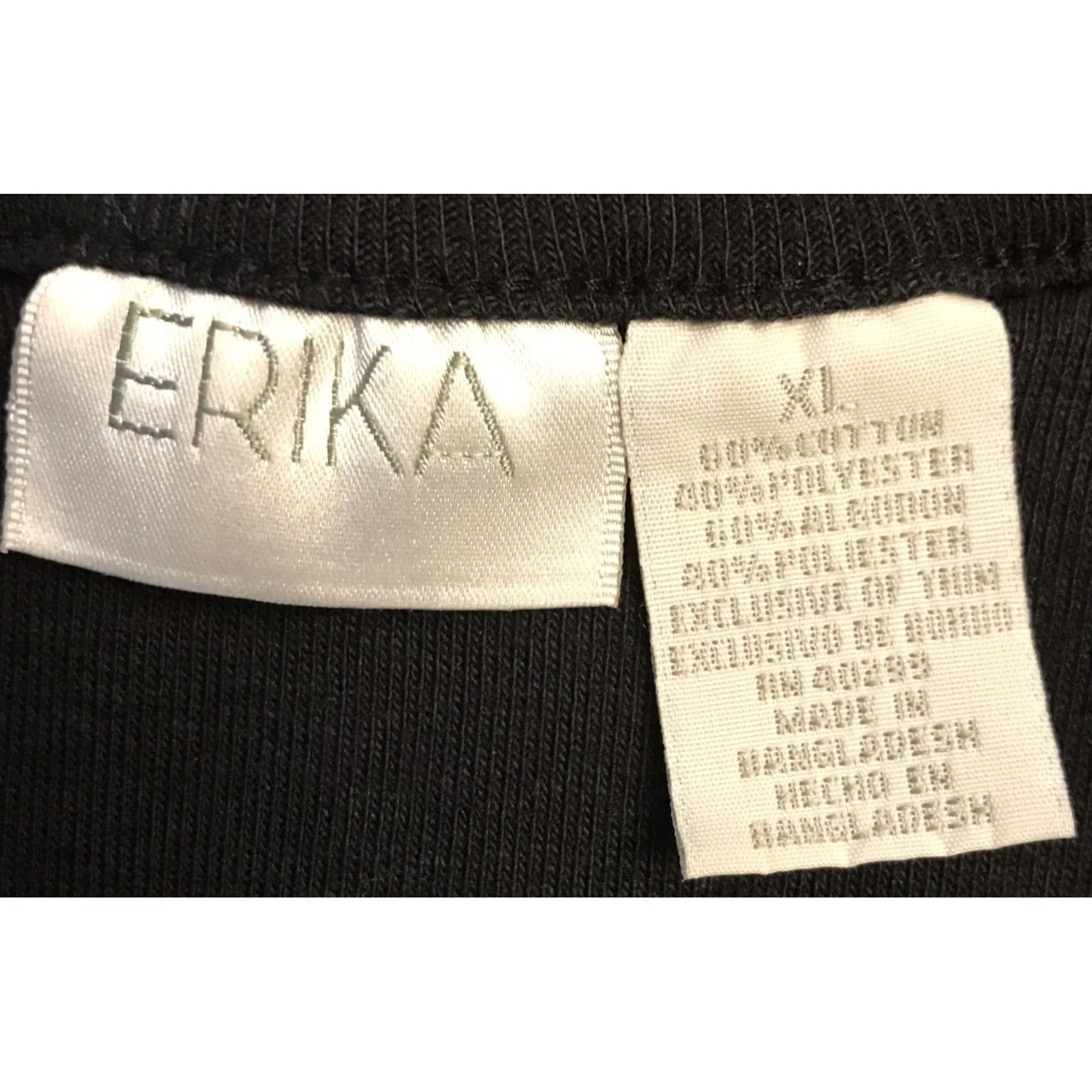 Vintage ERIKA black t-shirt top lace knit XL Women Size XL / US 12-14 / IT 48-50 - 3 Thumbnail