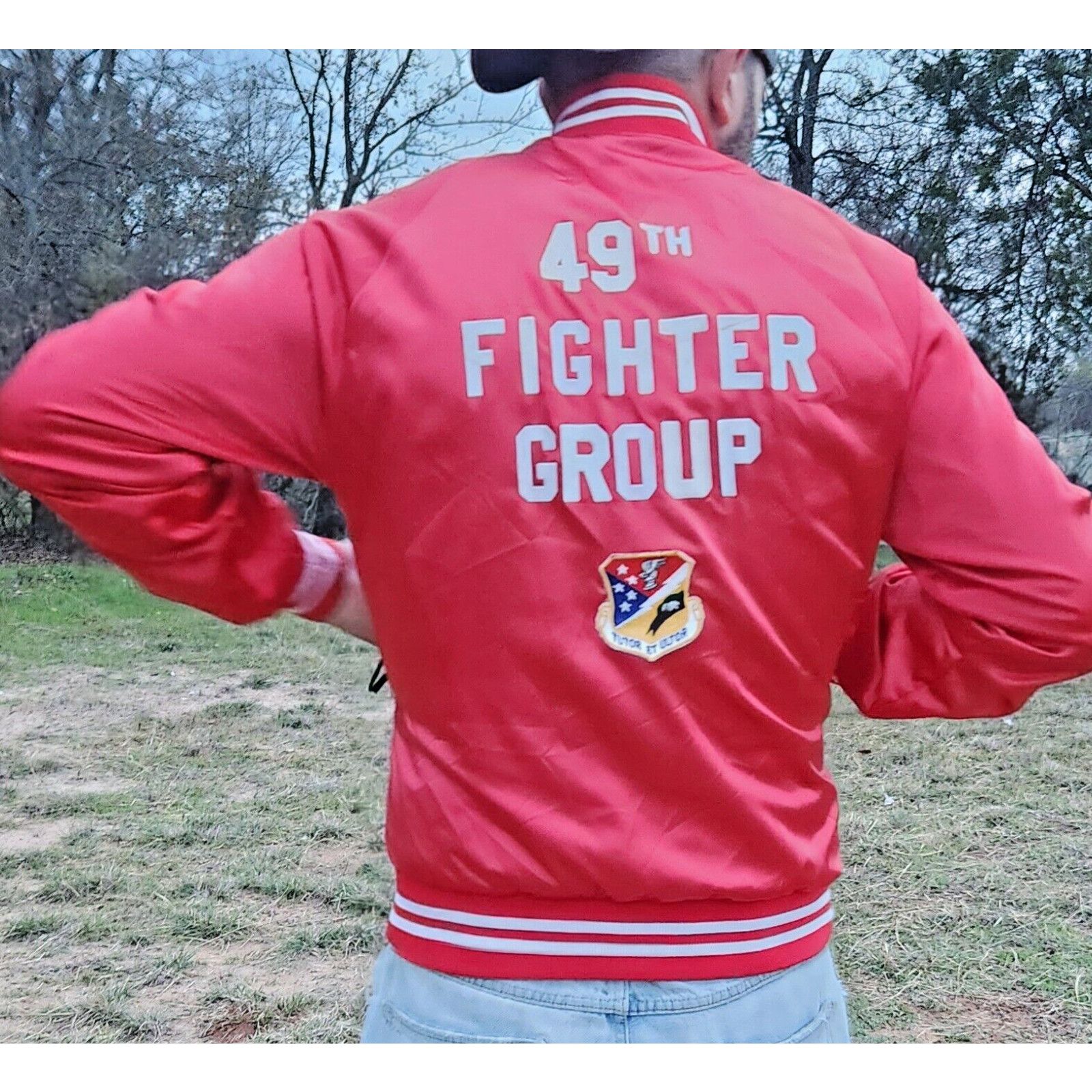 Vintage Vintage WWII 49th Fighter Jacket Stealth P40 Iron Knights Size US M / EU 48-50 / 2 - 9 Thumbnail