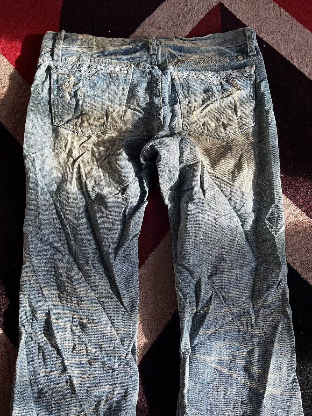 Japanese Brand IfSixWasNine Distressed flare Denim Style Slinky Size US 30 / EU 46 - 7 Thumbnail
