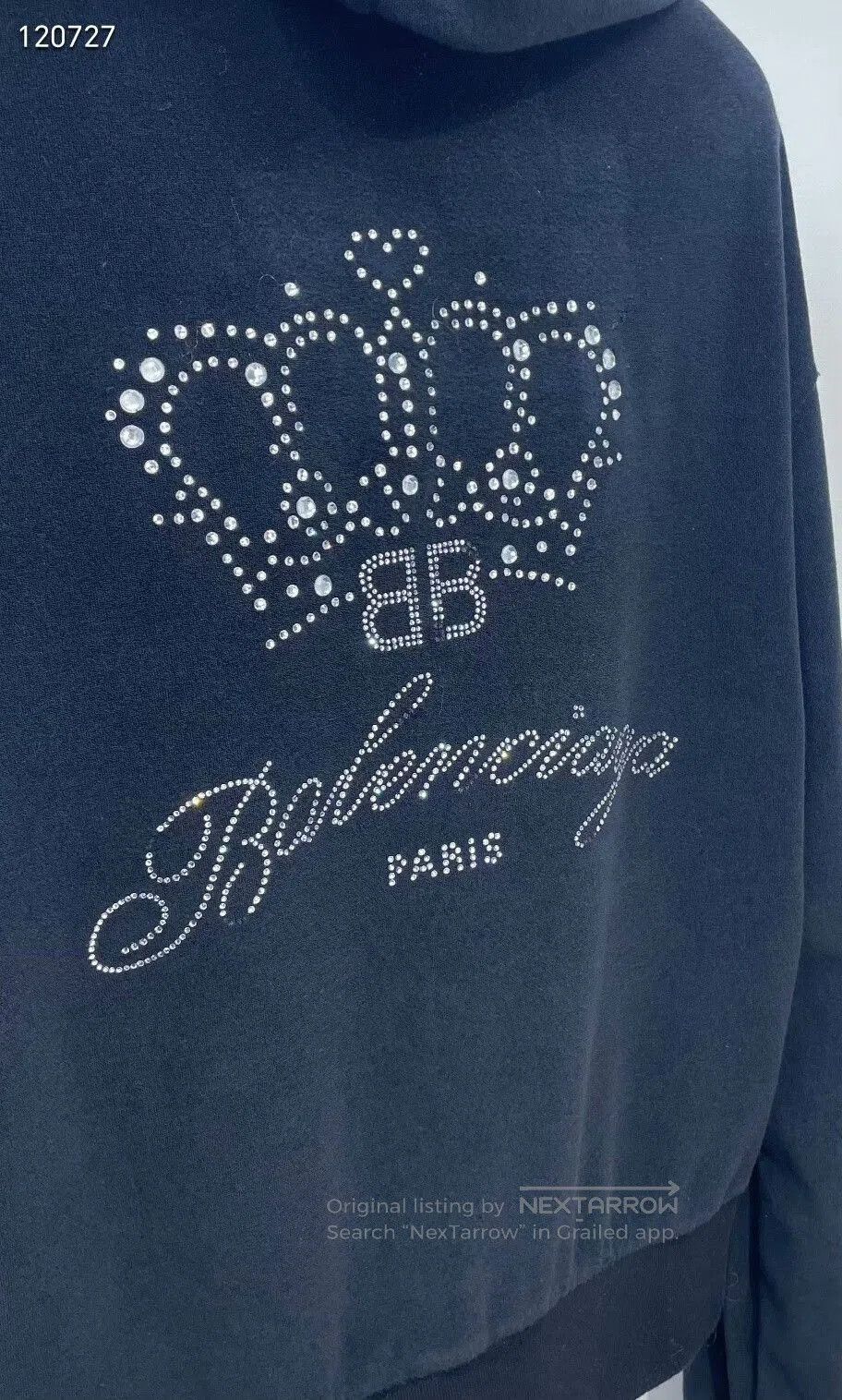 Balenciaga Balenciaga Crown Rhinestone Hoodie. Size XS / US 0-2 / IT 36-38 - 3 Thumbnail