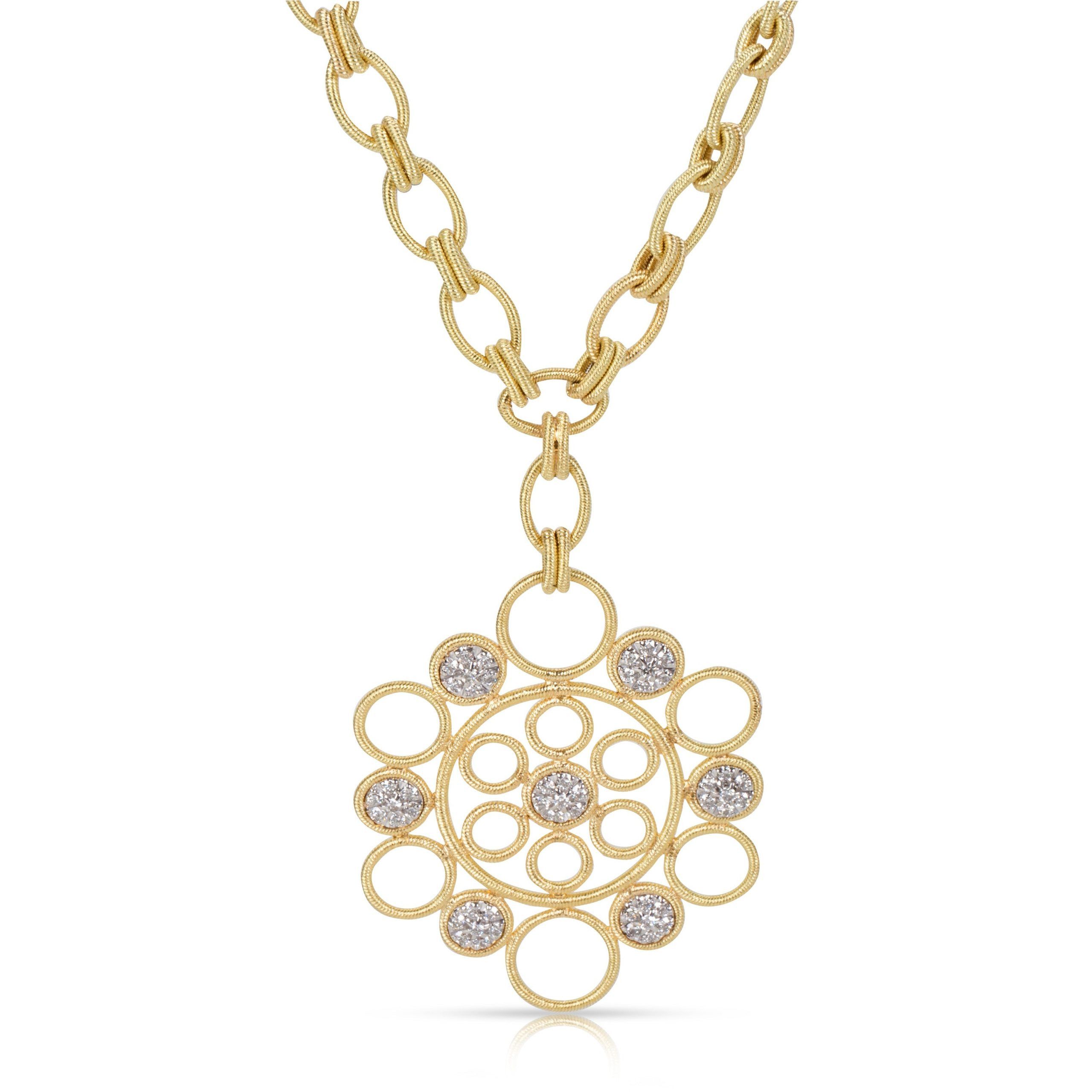image of Tiffany Co Buccellati "maria" Diamond Pendant In 18K Yellow Gold (0.16 Ctw), Women's