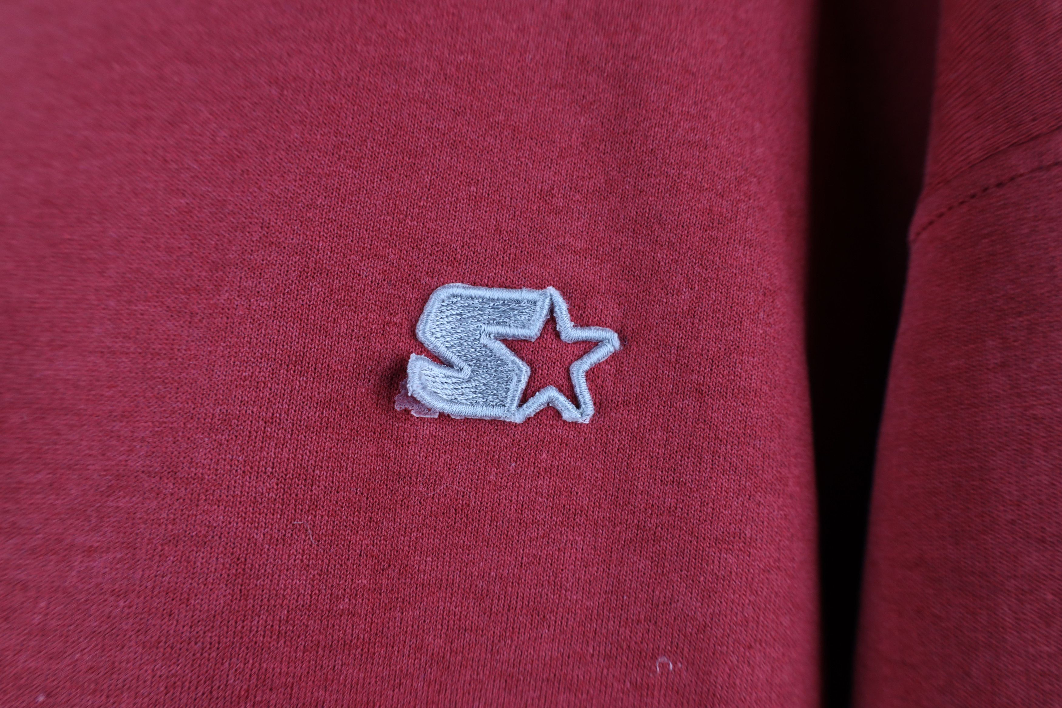Starter × Vintage Vintage 90s Starter Thrashed Blank Crewneck Sweatshirt Red Size US L / EU 52-54 / 3 - 5 Thumbnail