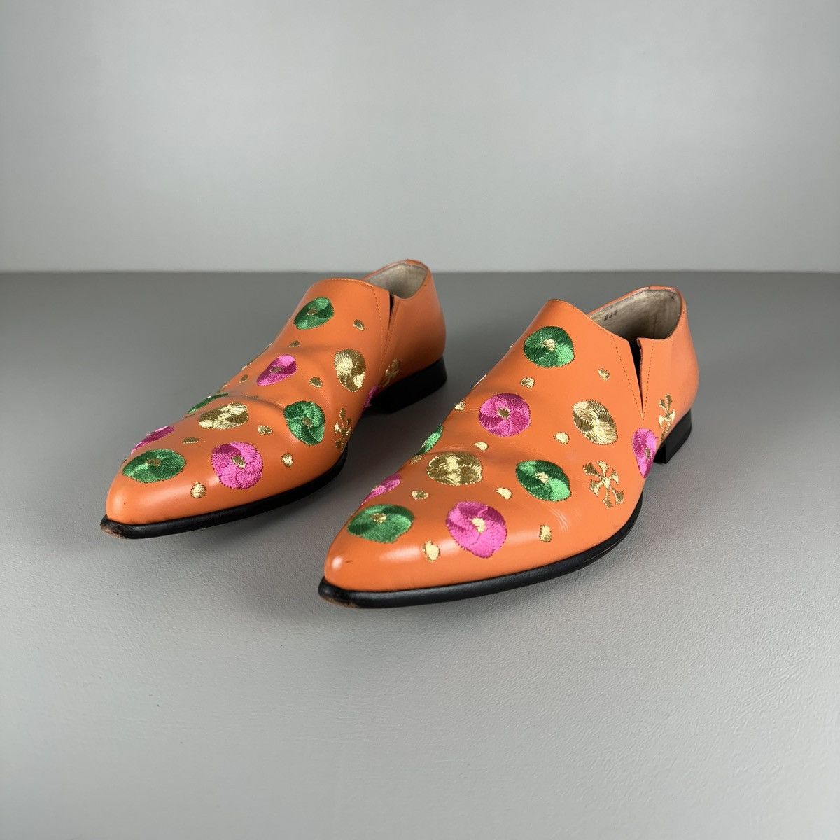 Comme des Garcons rare Comme des Garcons Embroidered Flowers Orange Loafers Size US 6.5 / IT 36.5 - 2 Thumbnail