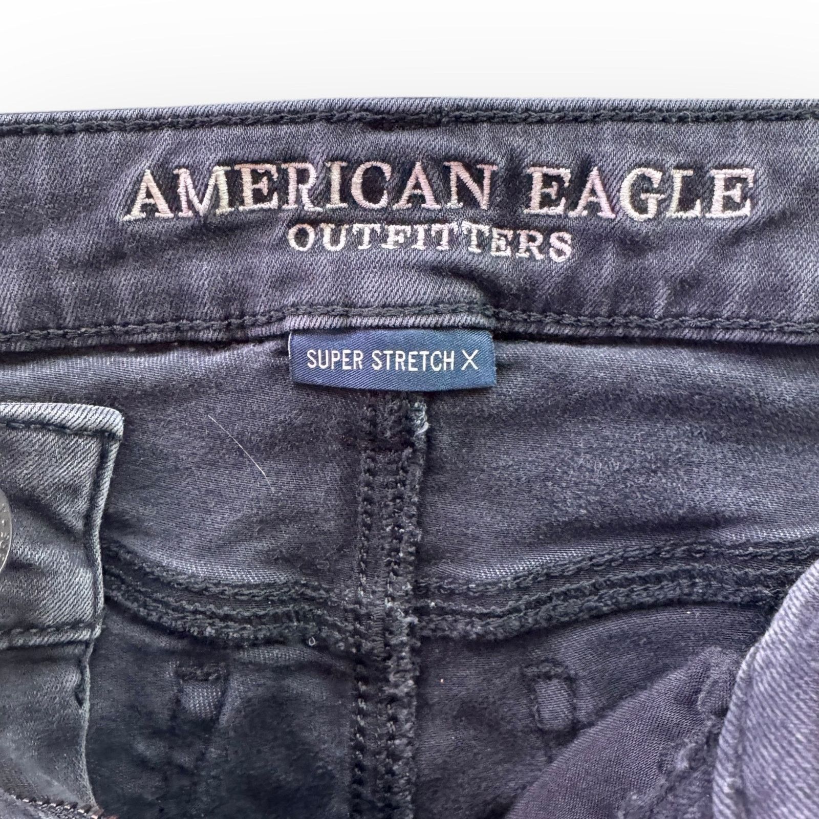 American Eagle Outfitters American Eagle Hi-Rise Stretch Skinny Jeans Black Sz 4 Size 27" / US 4 / IT 40 - 6 Thumbnail