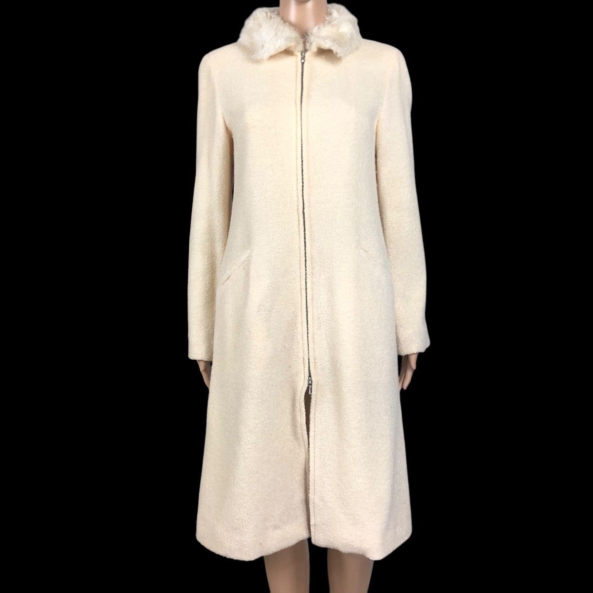Designer × agnes b. Vintage Agnes B Paris Laine Wool Overcoat Size S / US 4 / IT 40 - 2 Thumbnail