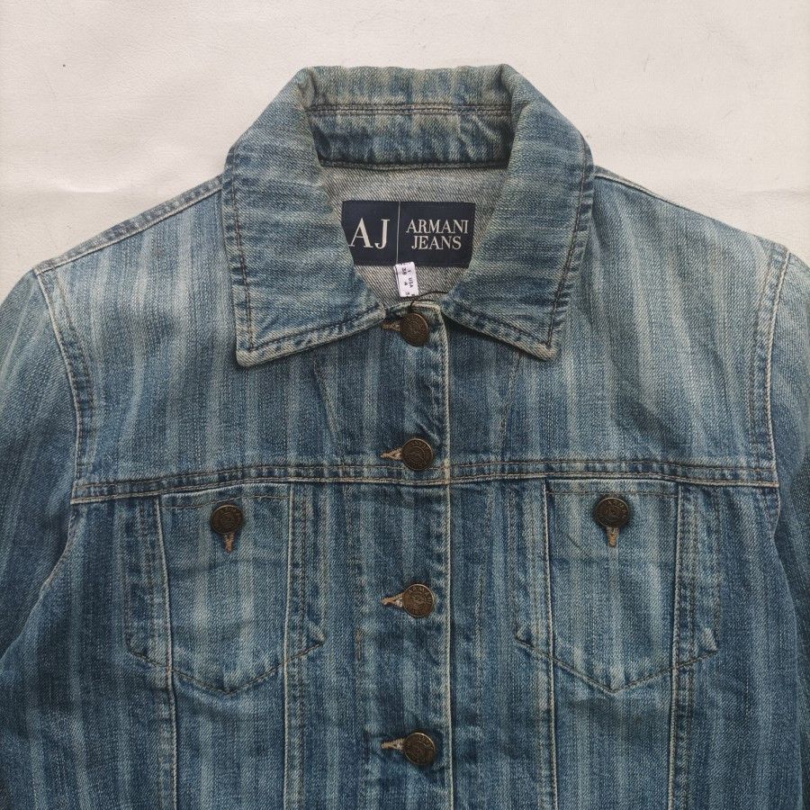 Armani × Giorgio Armani Armani Jeans trucker jacket indigo series made in italy Size S / US 4 / IT 40 - 2 Thumbnail