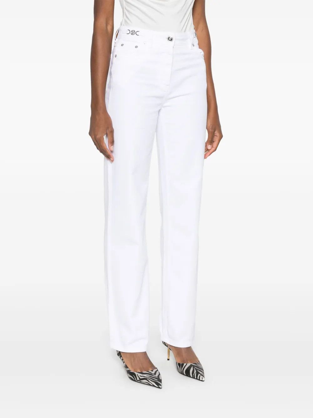 Versace o1y0226 Denim Pant in White Size 27" / US 4 / IT 40 - 3 Thumbnail
