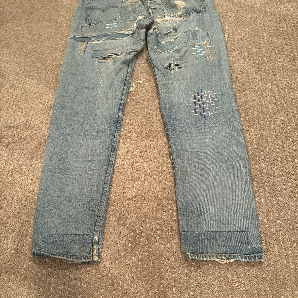 Kentucky Boy Tyler Very Folky Mock Mend Jeans Size US 31 - 7 Thumbnail