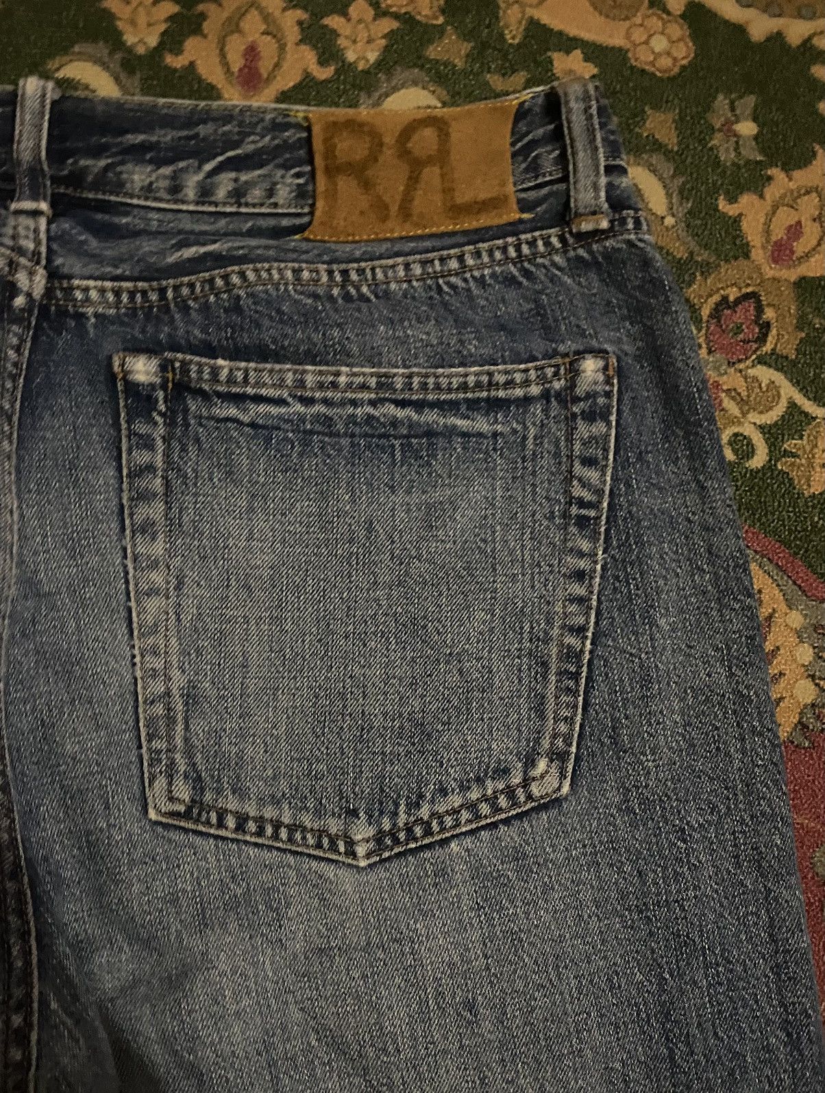 RRL Ralph Lauren 🔥RARE🔥🔥Vintage Double RL Distressed Denim Pants Size US 34 / EU 50 - 7 Thumbnail
