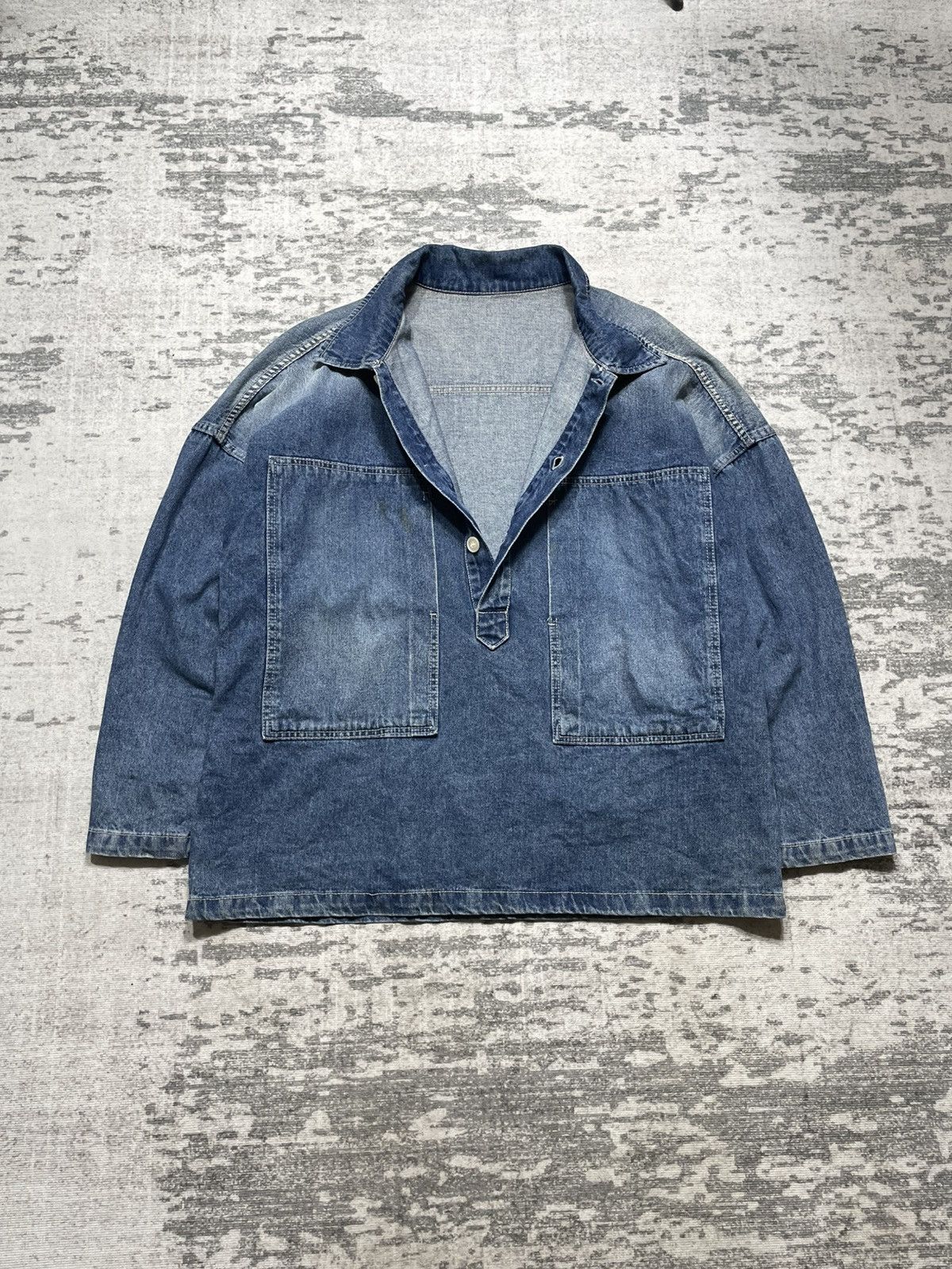 Vintage Collavo us army denim pullover shirt Size US XL / EU 56 / 4 - 4 Thumbnail