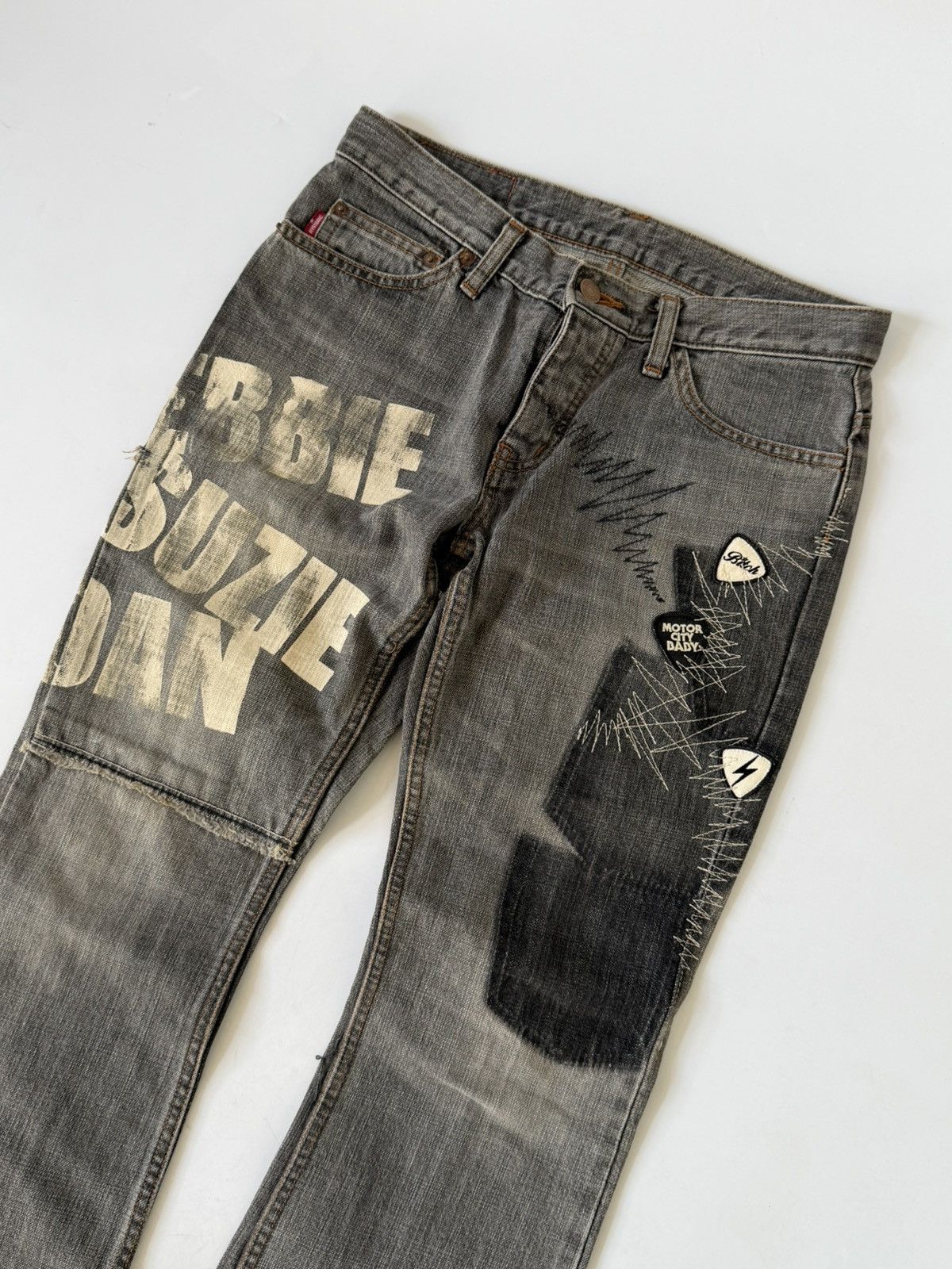 Hysteric Glamour Hysteric Glamour Debbie, Suzie, Joan Distressed Grey Flared Size 30" / US 8 / IT 44 - 3 Thumbnail