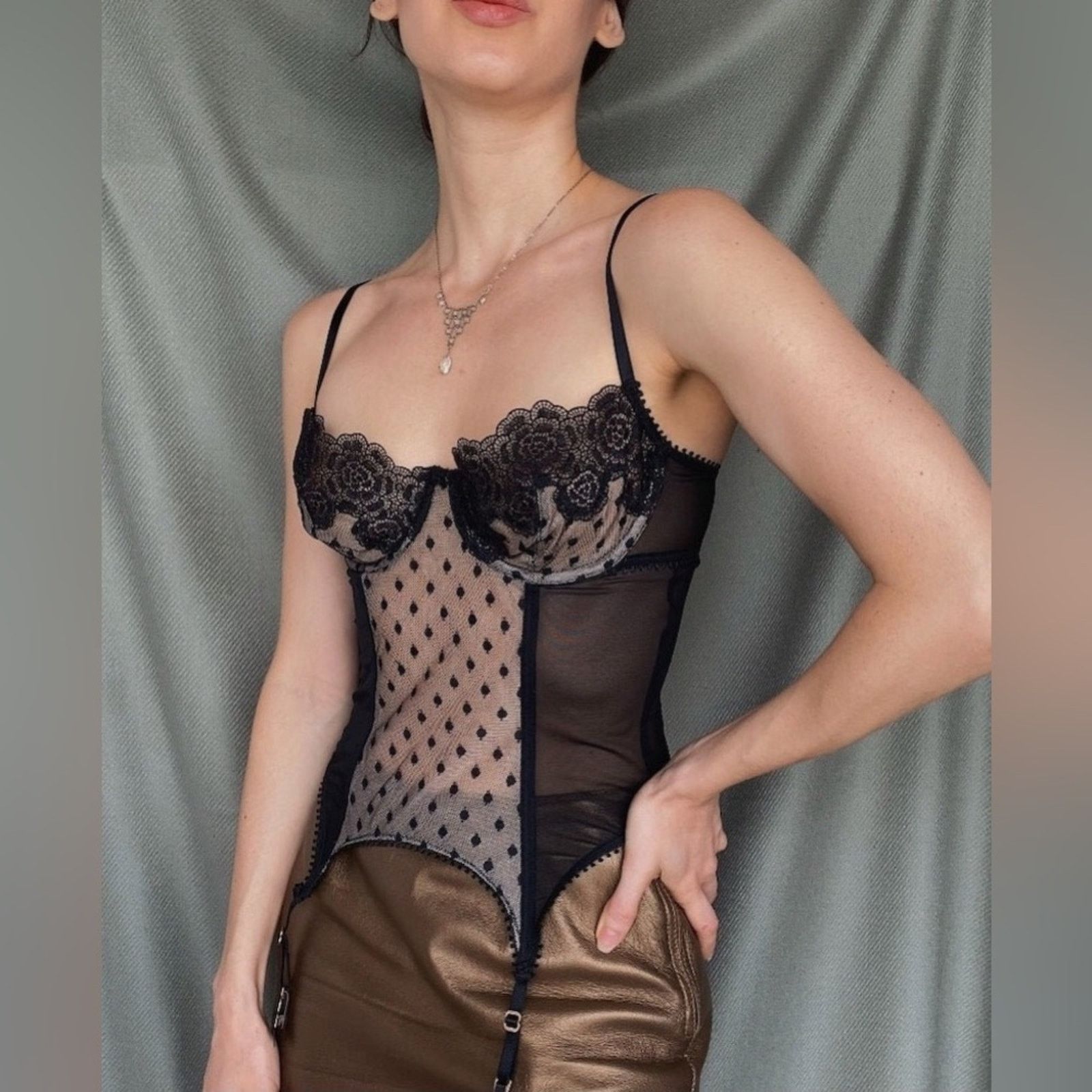 Victoria's Secret NWT Y2K VS Very Sexy Suspender Corset 36B Size ONE SIZE - 2 Thumbnail