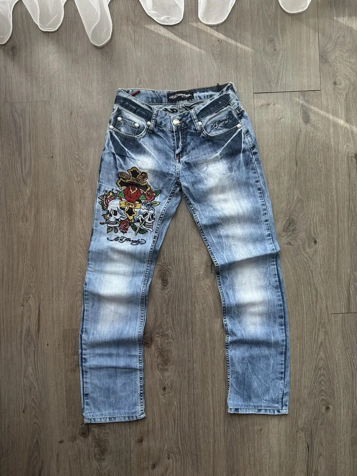 Christian Audigier × Ed Hardy × Vintage Vintage Ed Hardy Christian Audigier Denim Pants Size US 27 - 7 Thumbnail
