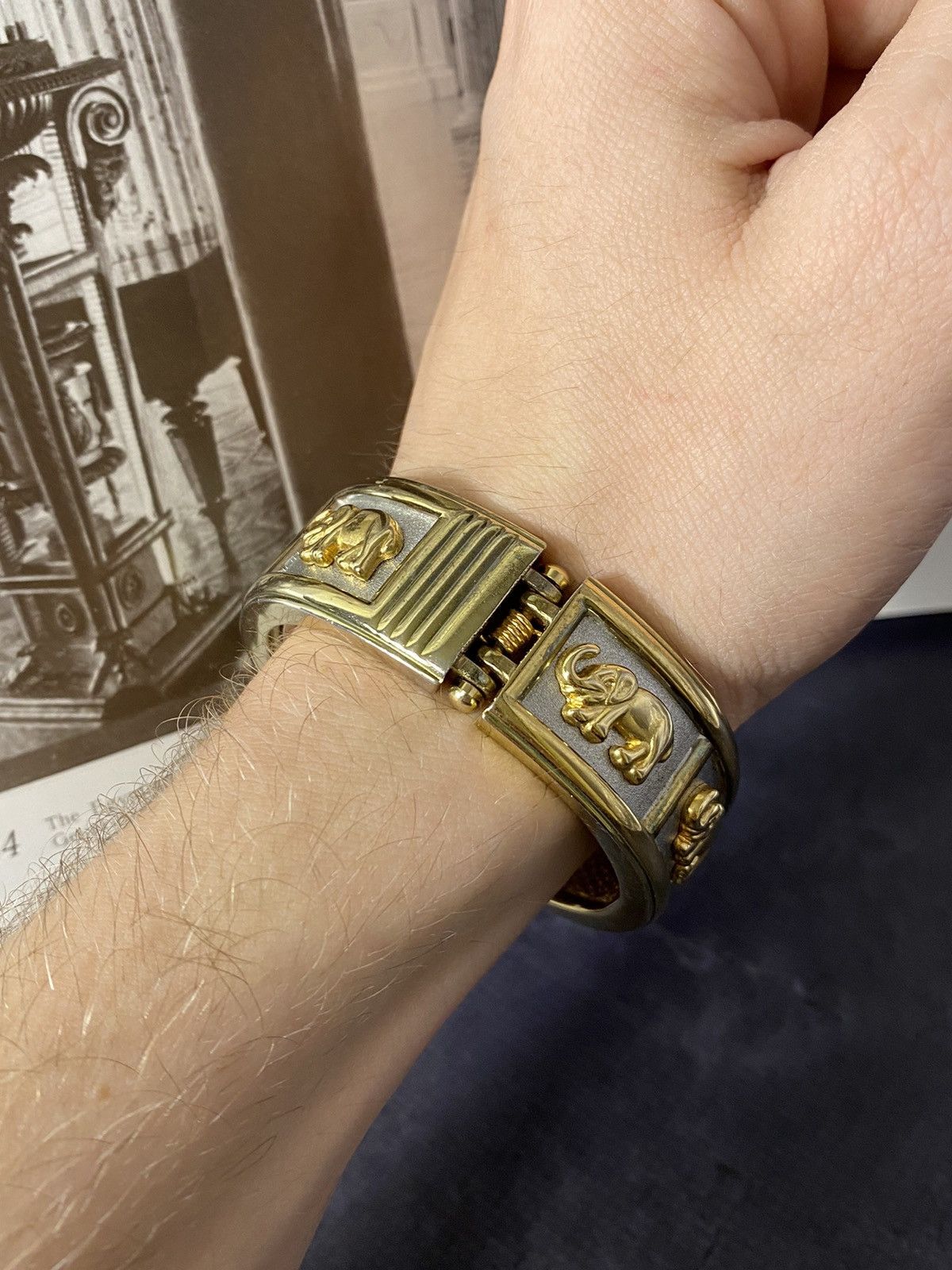 Jewelry Rare Vintage Watch Elephant Gold Bracelet Size ONE SIZE - 9 Thumbnail