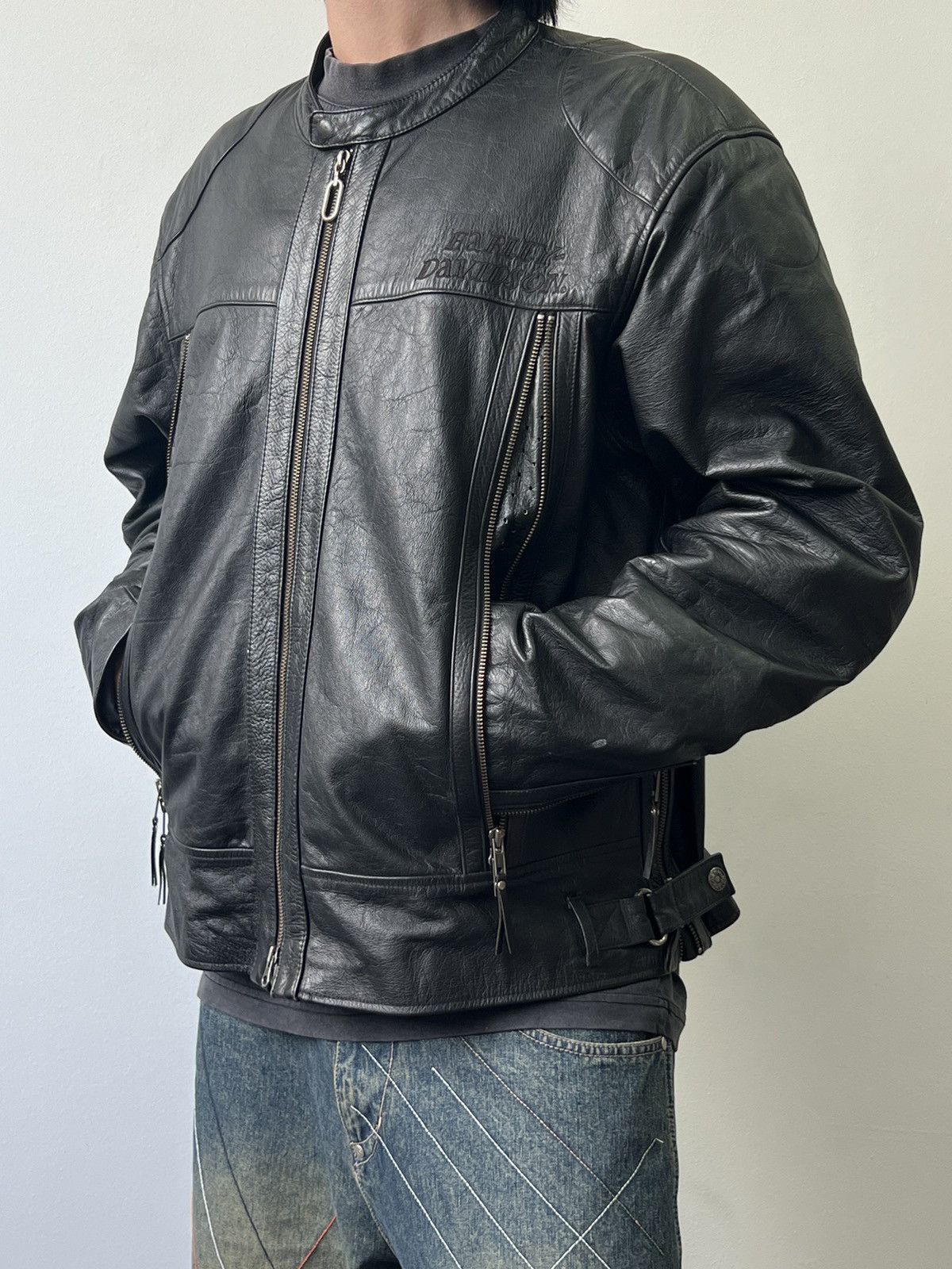 Harley Davidson × Vintage Vintage Harley Davidson Leather Jacket 2XL motorcycle Size US XXL / EU 58 / 5 - 4 Thumbnail