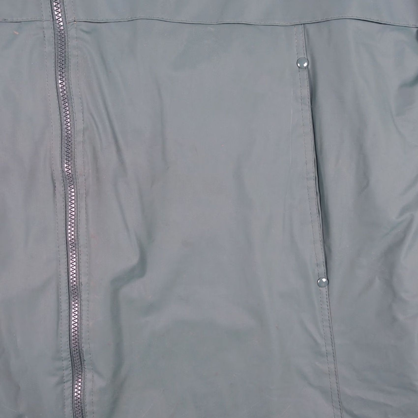 Rains VINTAGE Misty Harbor Coat XL Green Rain Coat Unisex Mens Womens Hooded Lined Pockets PVC Zip Long Size XL / US 12-14 / IT 48-50 - 3 Thumbnail