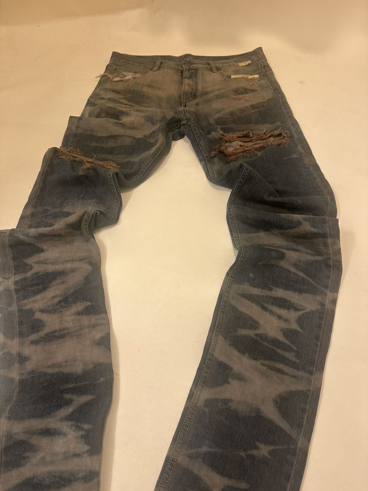 Meet the Guys SUPER Long Denim Jeans Stacking 36 Avant Garde