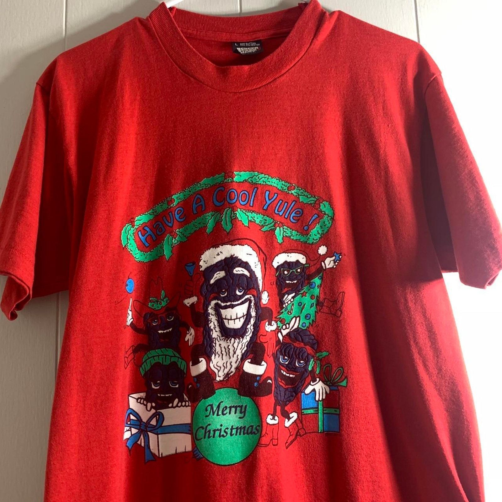 Other vintage 80’s CALIFORNIA RAISINS Merry Christmas tee shirt L Size US L / EU 52-54 / 3 - 3 Thumbnail