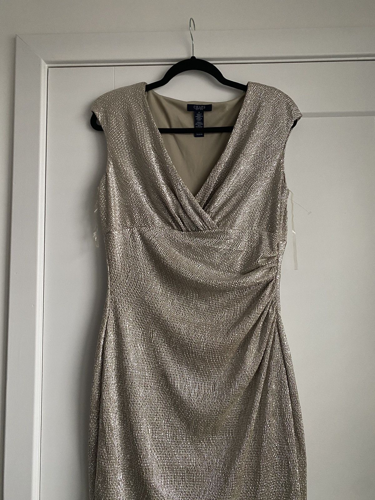 Chaps NWT womens sparkly gold bodycon size8 dressşes Size M / US 6-8 / IT 42-44 - 2 Thumbnail