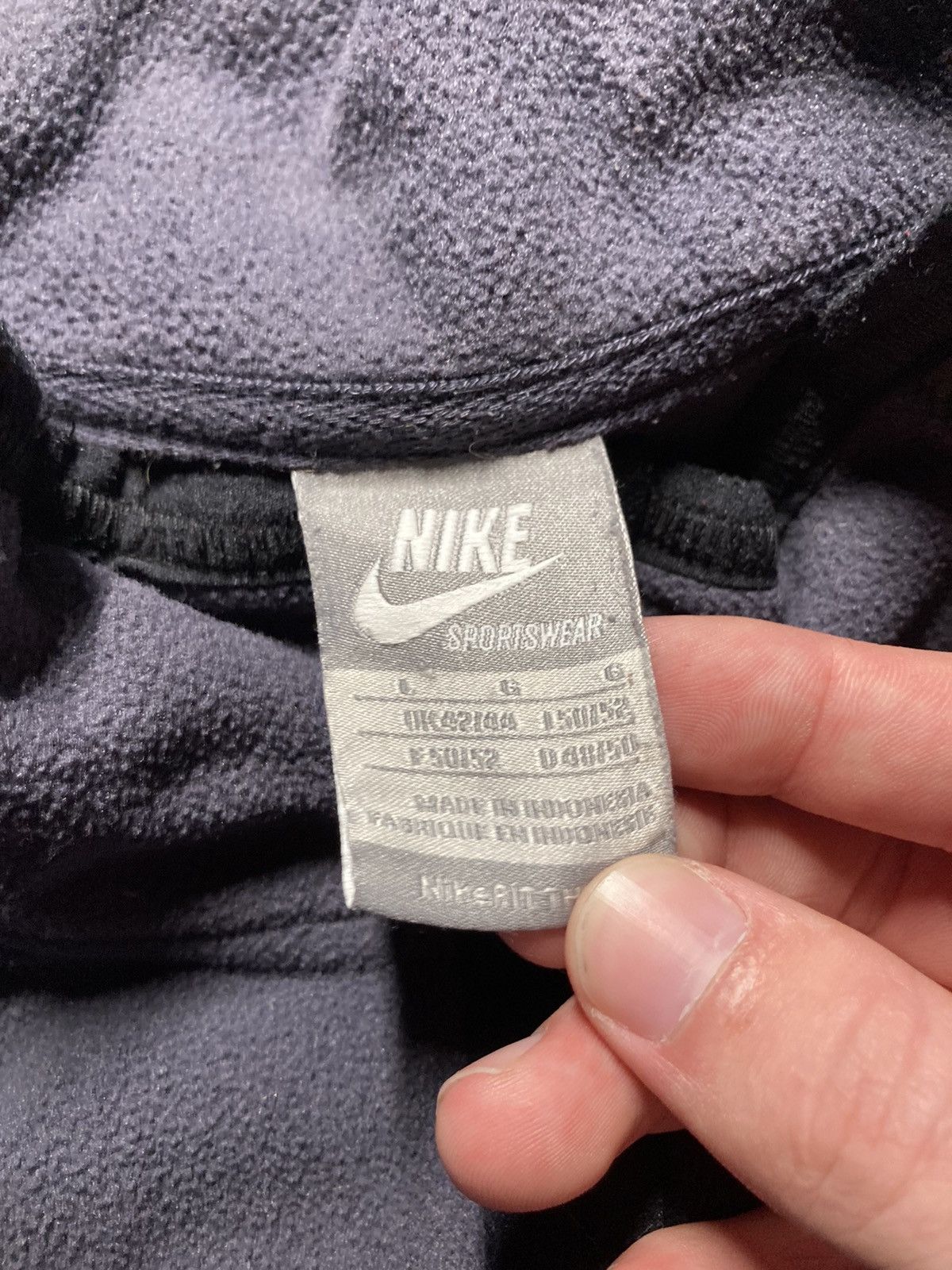 Nike × Vintage ⛩️Nike full-zip basic nylon fleece jacket vintage y2k swoosh Size US L / EU 52-54 / 3 - 4 Thumbnail