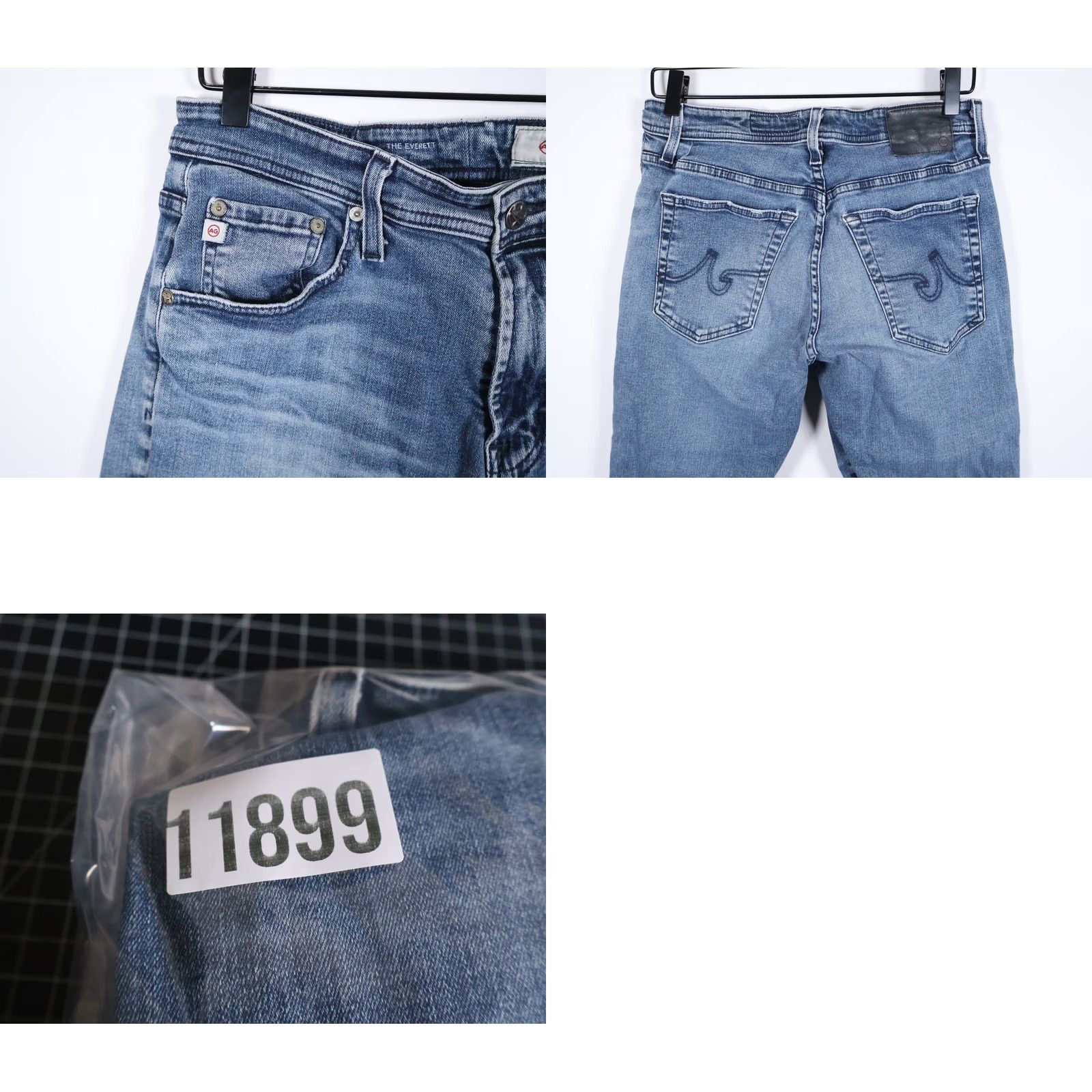 Vintage AG Adriano Goldschmied Everett Jeans Men's 30 Slim Straight Blue (31R Tag) Size US 30 / EU 46 - 9 Thumbnail