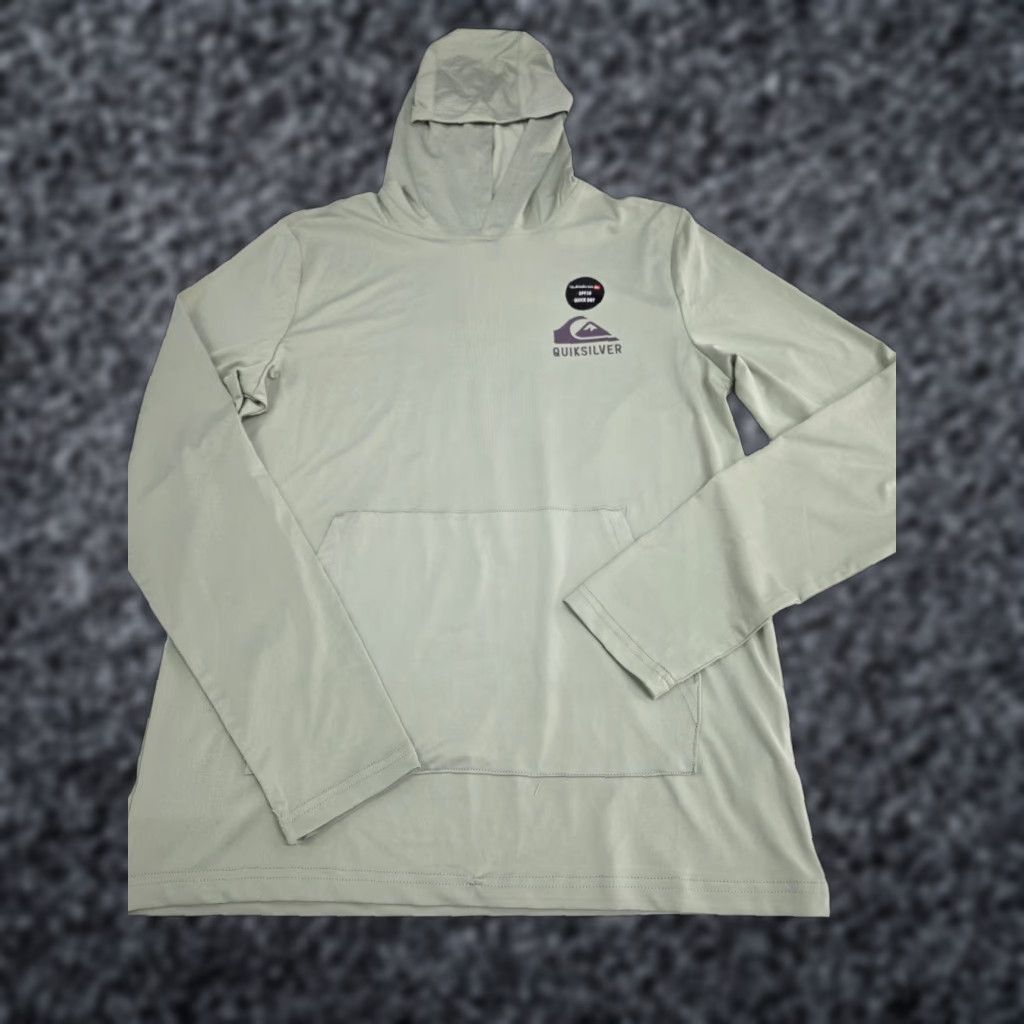 Quiksilver Quiksilver Mens Hoodie Long Sleeve Quick Dry UPF 50 Sage Small NWT Light Logo Graphic Print Beach Gomer Pullover Crew Neck Pocket Hooded Classic Size US S / EU 44-46 / 1 - 1 Thumbnail