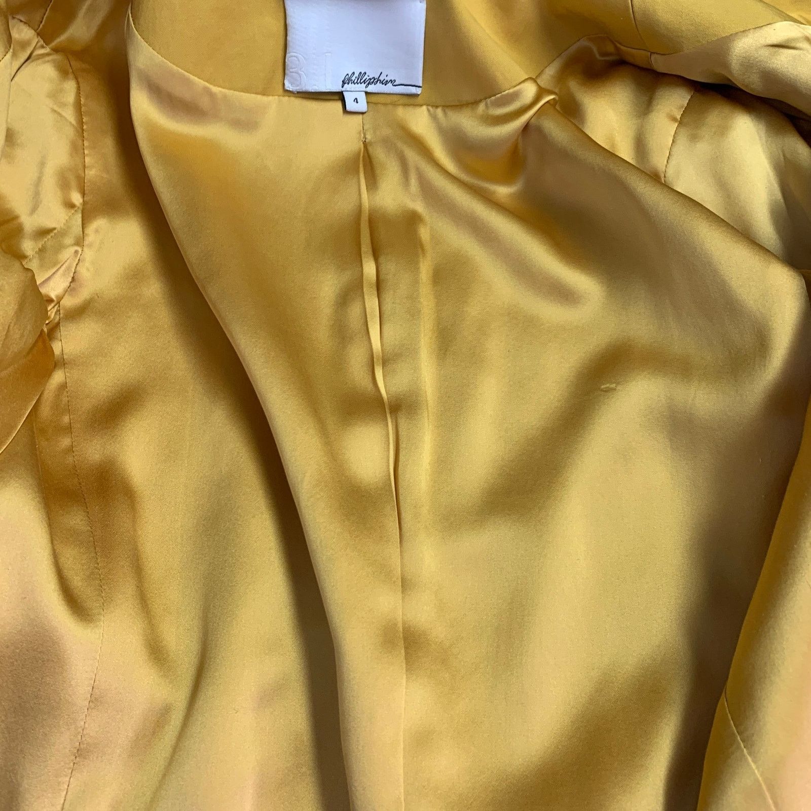 3.1 Phillip Lim 3.1 PHILLIP LIM 4 Yellow Cotton Blend Ruffled Jacket Blazer Size S / US 4 / IT 40 - 6 Thumbnail