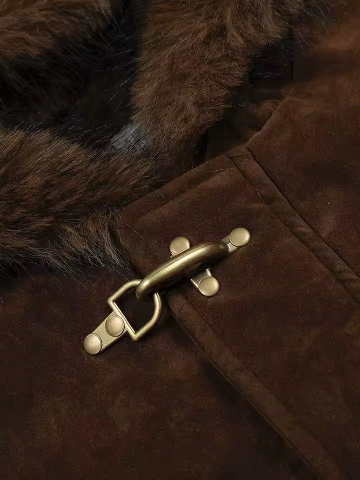 Vintage Retro Style Hooded Coat Faux Fur Warm Jacket Y2k Size US M / EU 48-50 / 2 - 11 Thumbnail