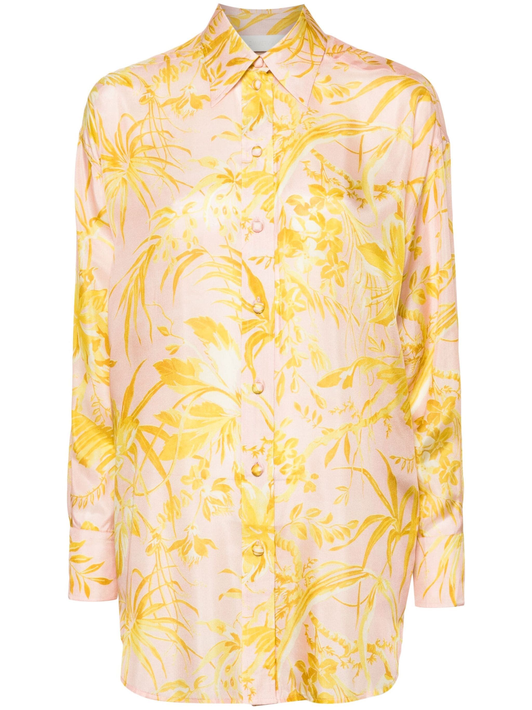 Zimmermann o1s22i1n1024 Silk Floral Print Shirt in Multicolor Size M / US 6-8 / IT 42-44 - 1 Thumbnail