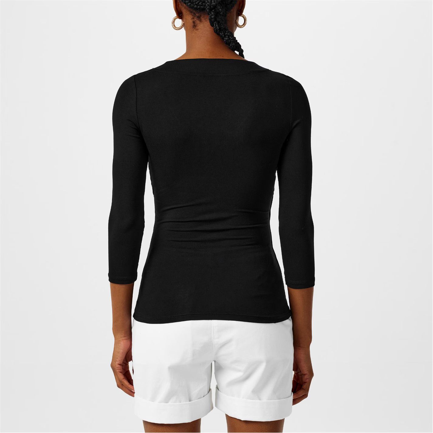 Lauren Ralph Lauren o1g2r1mq1025 Alayja Wrap Top in Black Size XS / US 0-2 / IT 36-38 - 4 Thumbnail