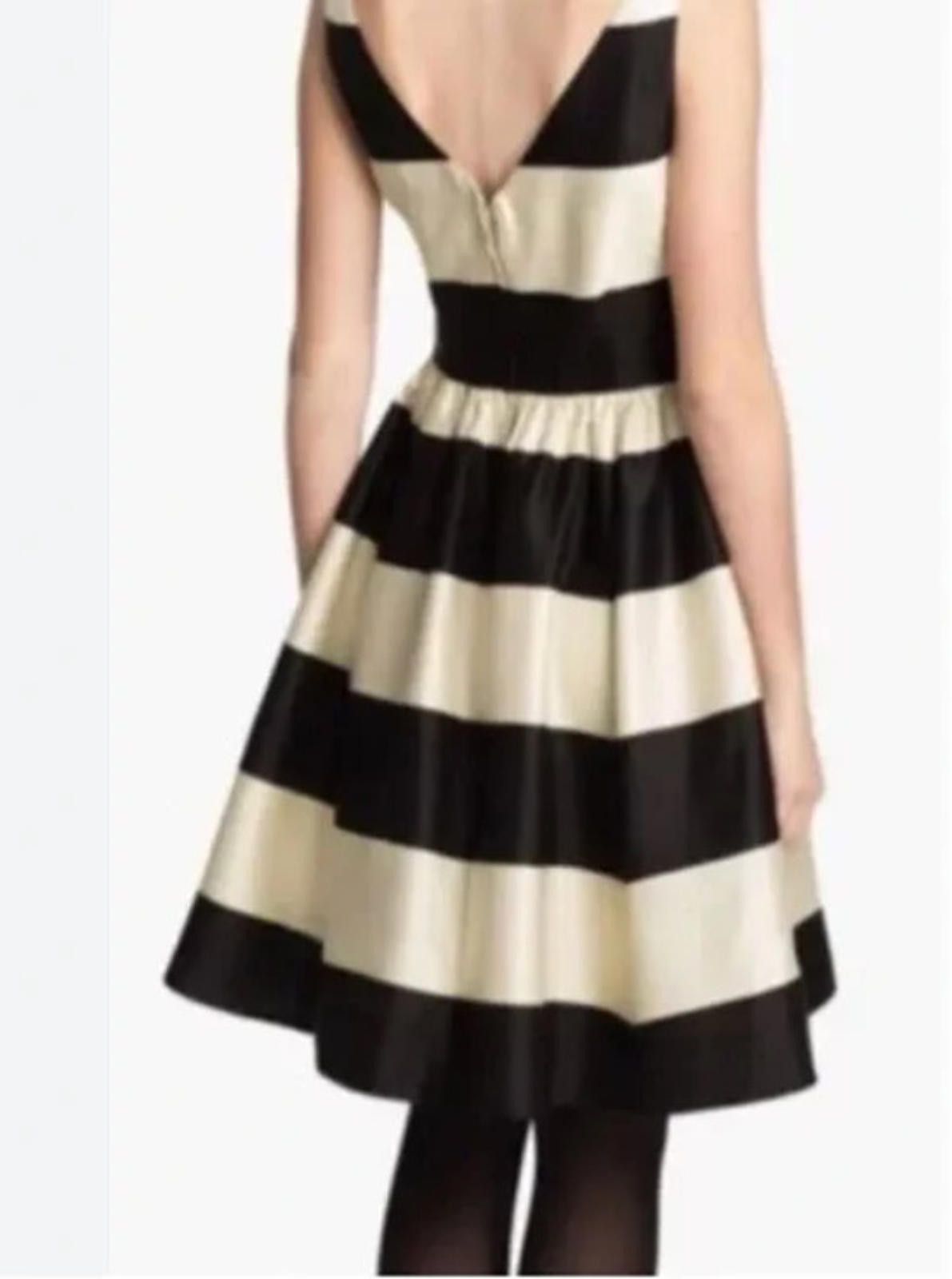 Designer Womens sz 6 Kate Spade blk/ivory striped dress preloved #286 Size M / US 6-8 / IT 42-44 - 3 Thumbnail