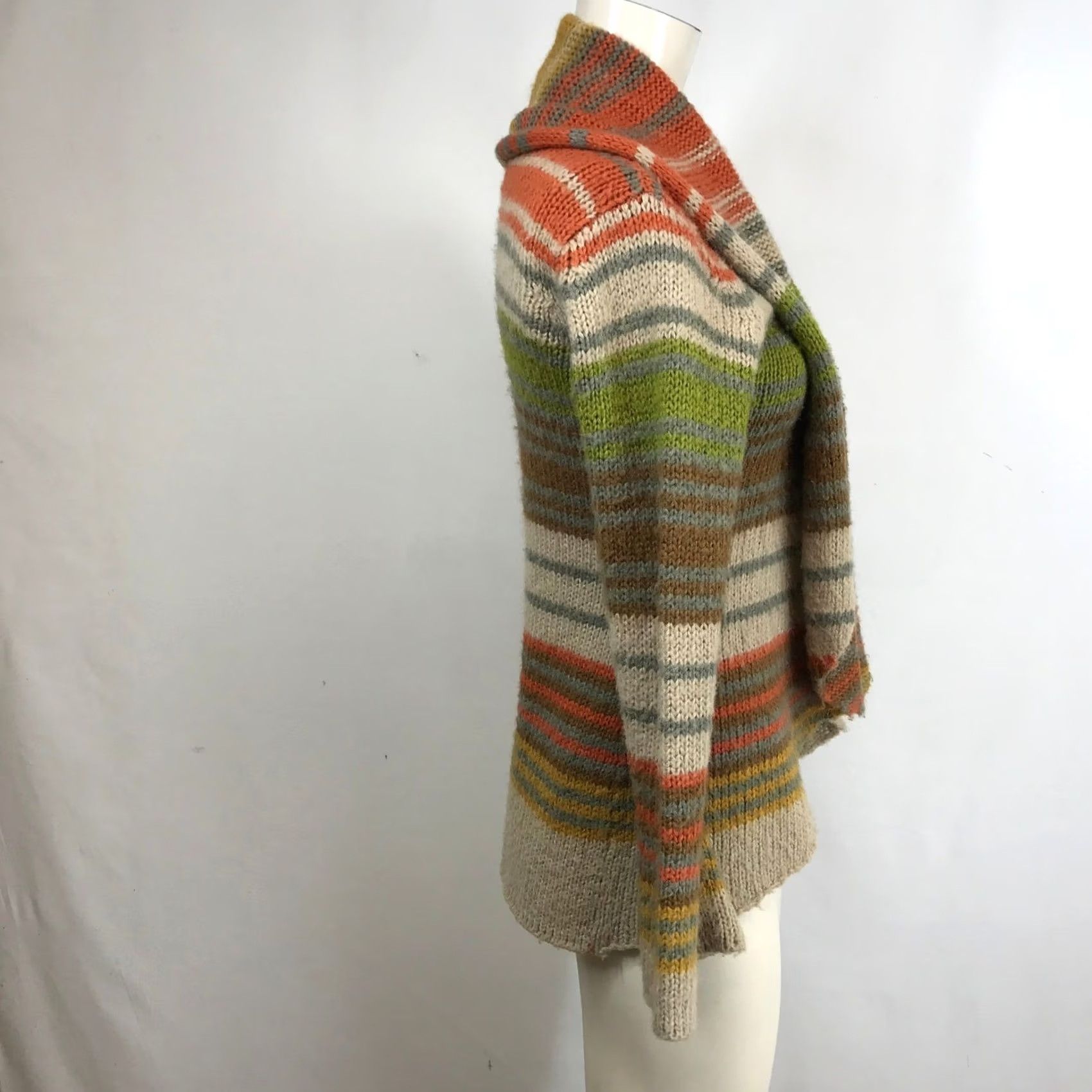 Vintage VINTAGE Wooden Ships Striped Waterfall Cardigan Sweater Medium Large Size M / US 6-8 / IT 42-44 - 4 Thumbnail