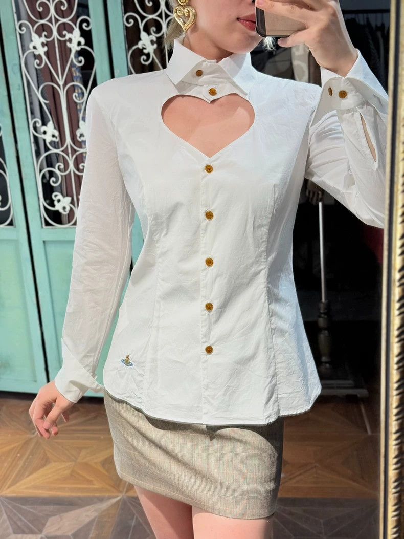 Vivienne Westwood Vivienne Westwood White shirt with hollowed out heart on t Size M / US 6-8 / IT 42-44 - 3 Thumbnail