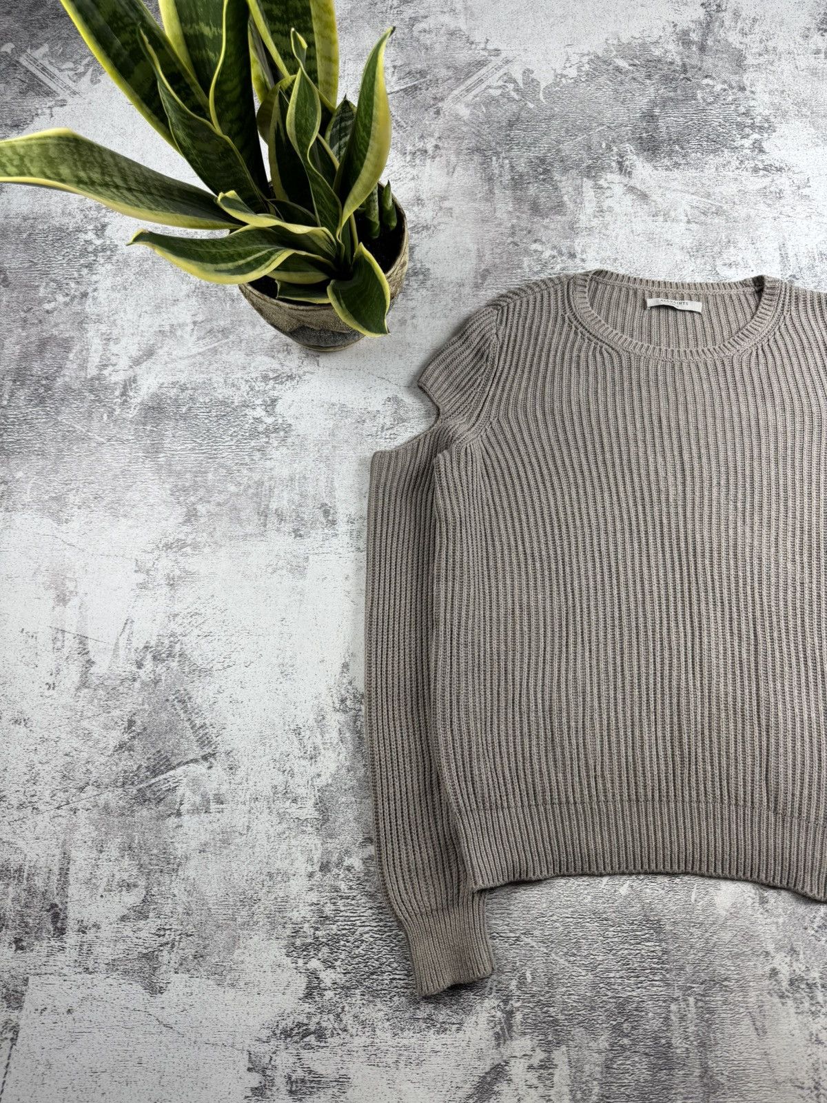 Allsaints AllSaints Ria Jumper Large Knited Beige Cotton Sweatshirt Sweater Pullover Size US L / EU 52-54 / 3 - 2 Thumbnail