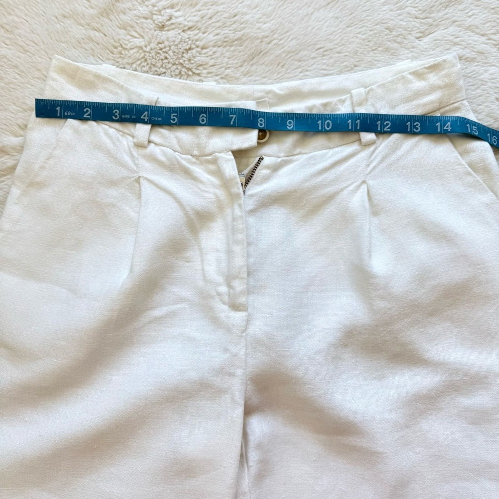 120% Lino 120 % Lino white women pants size 6 US Retail 350$ Size 28" / US 6 / IT 42 - 5 Thumbnail
