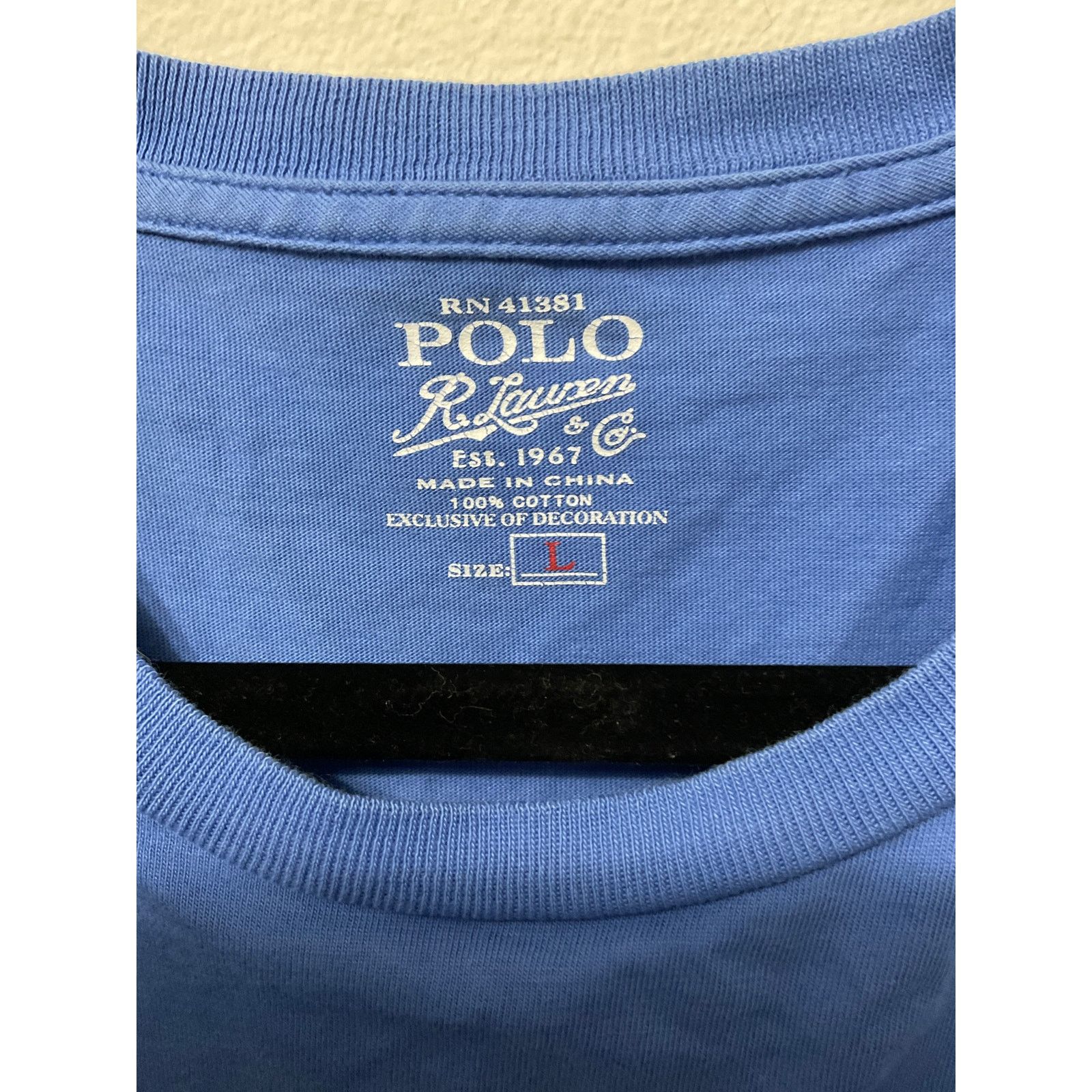 Polo Ralph Lauren Preloved Men's Polo Ralph Lauren Blue Pocket T'shirt Sz L Size US L / EU 52-54 / 3 - 2 Thumbnail