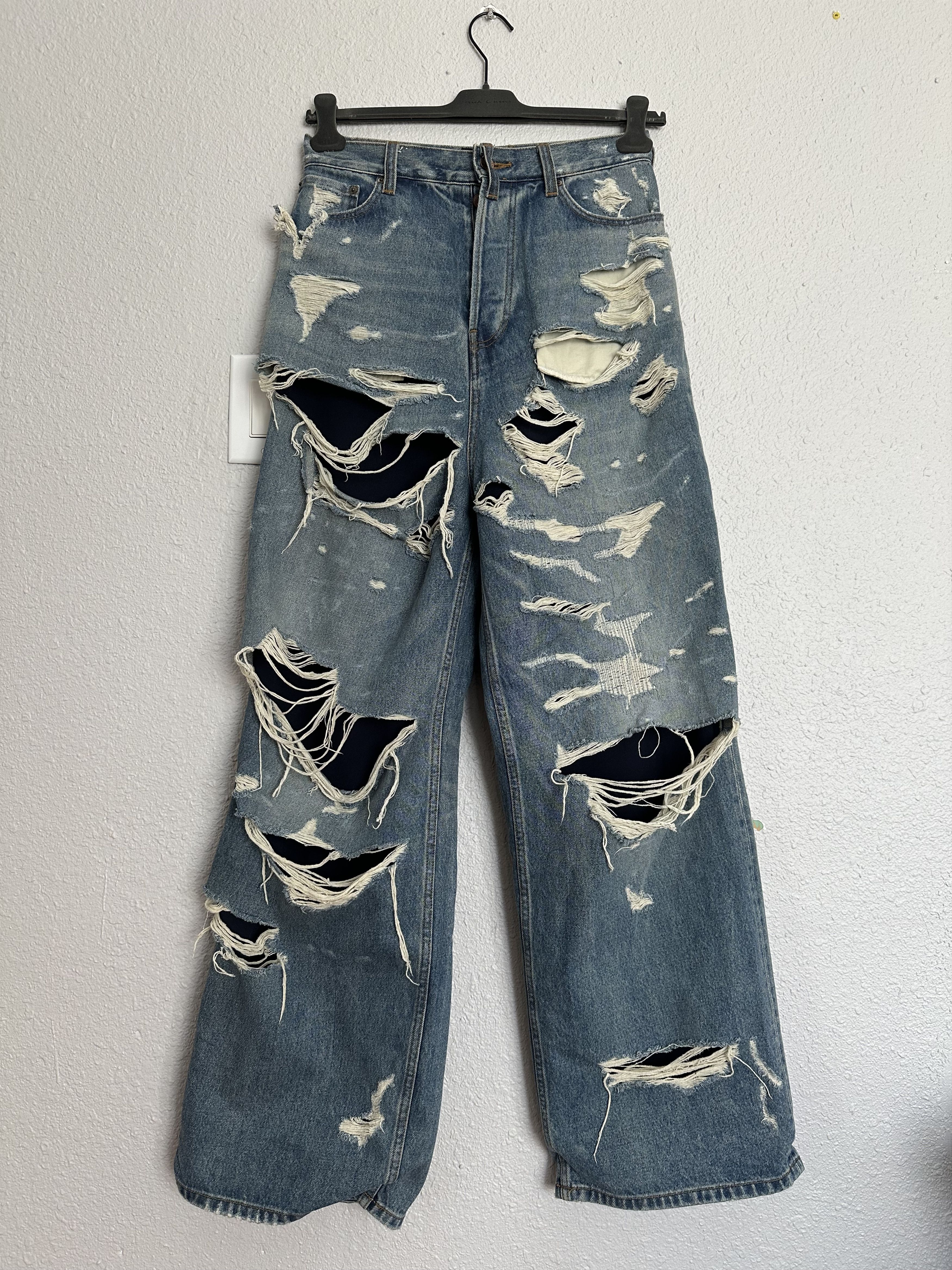 Balenciaga AW21 Layered Distressed Denim Size US 30 / EU 46 - 1 Thumbnail