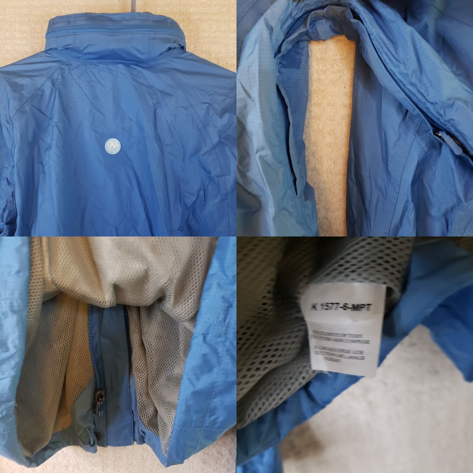 Marmot Marmot Wind Rain Jacket Women's M Blue Full Zip Hooded Neoprene Cuffs Windbreaker Rain Coat Casual Travel Size M / US 6-8 / IT 42-44 - 10 Thumbnail