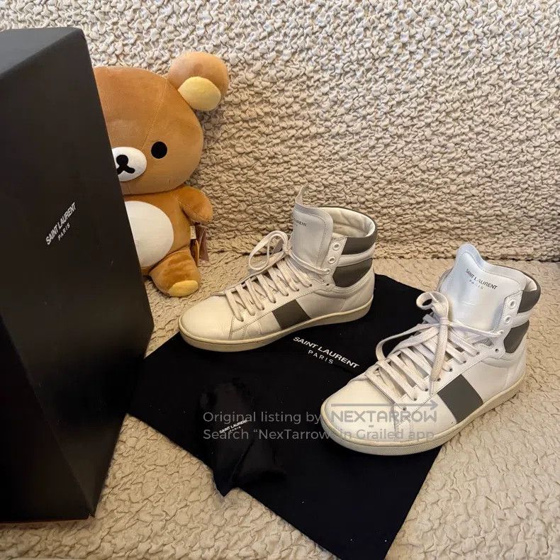 Saint Laurent Paris Saint Laurent Paris High-top white and gray mixed board sh Size US 7 / EU 40 - 1 Thumbnail