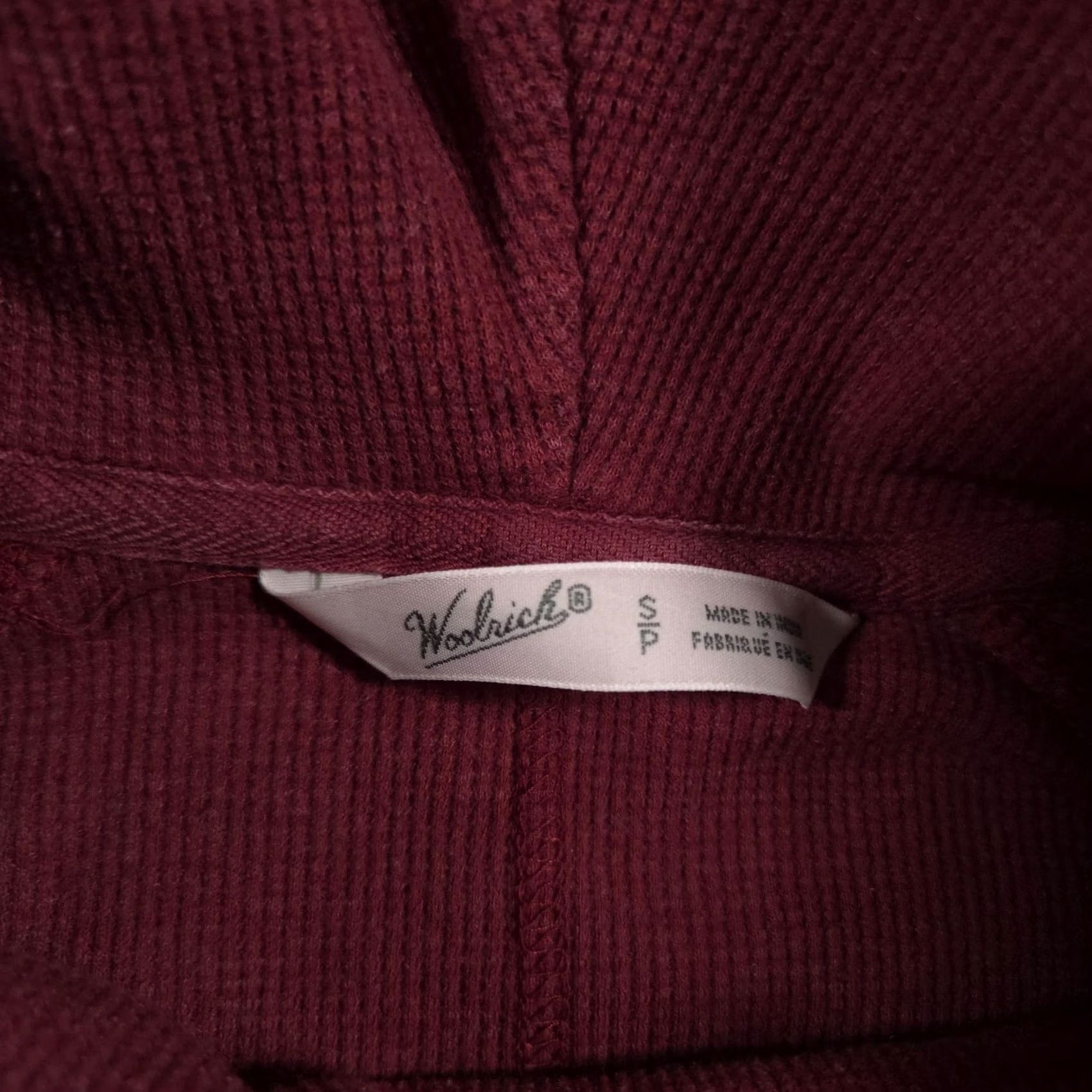 Vintage Woolrich Womens Small Burgundy Cowl Neck Thermal Waffle Knit Long Sleeve Shirt - Raglan, Cotton Blend, Stretch, Base Layer Size S / US 4 / IT 40 - 6 Thumbnail
