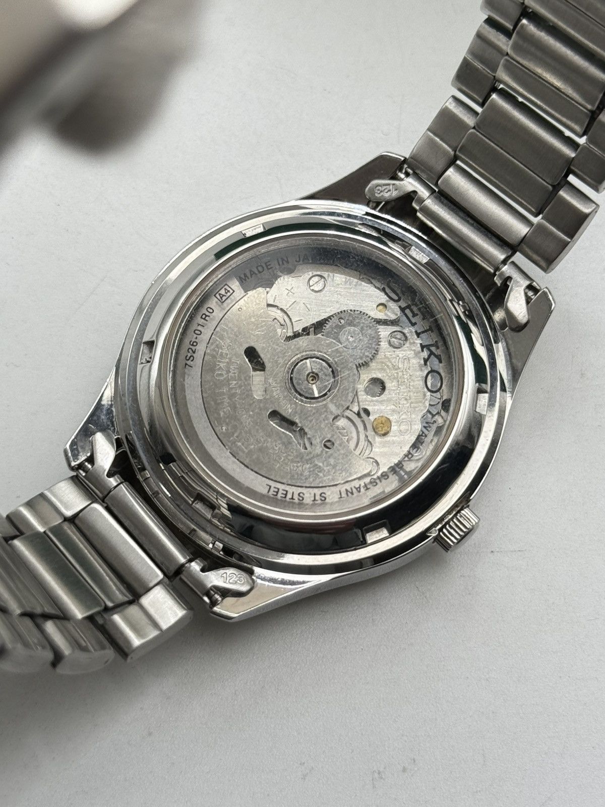Jewelry × Seiko SEIKO 5 7S26 AUTOMATIC WHITE DIAL BEAUTIFUL MEN’S WRISTWATCH Size 36 - 8 Thumbnail
