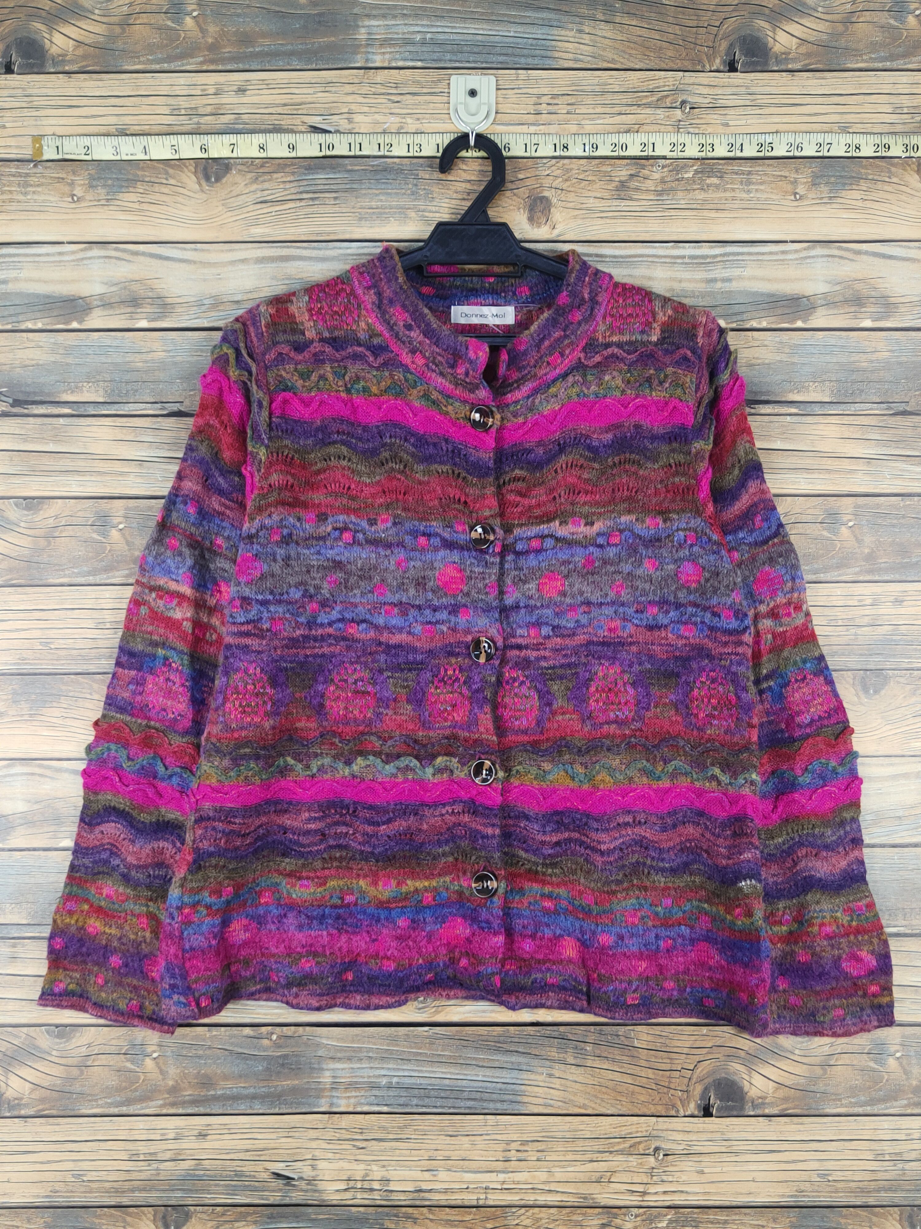 Vintage Donnez Moi Pink Purple Knitwear Cardigan #W2039 Size M / US 6-8 / IT 42-44 - 1 Thumbnail
