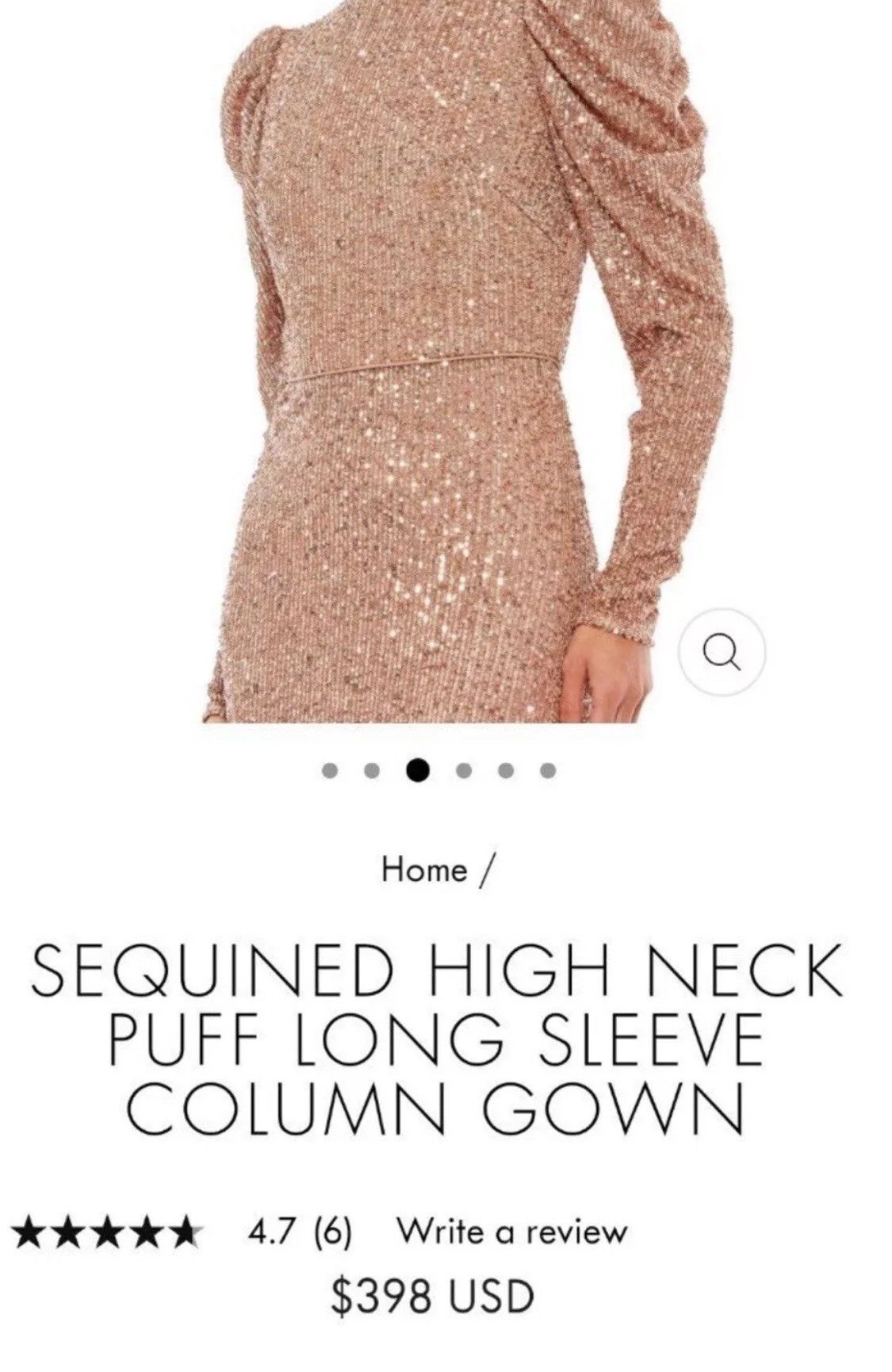 Mac Duggal MAC DUGGAL IEENA SEQUINED HIGH NECK PUFF LONG SLEEVE GOWN Size L / US 10 / IT 46 - 4 Thumbnail