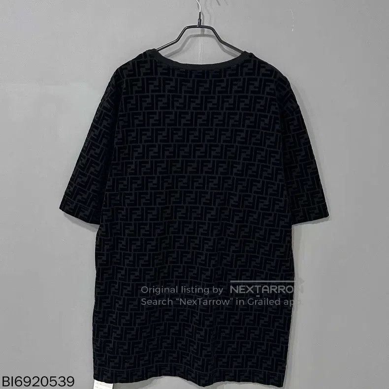 Fendi Fendi Velvet-printed black short-sleeve top Size US XXL / EU 58 / 5 - 3 Thumbnail