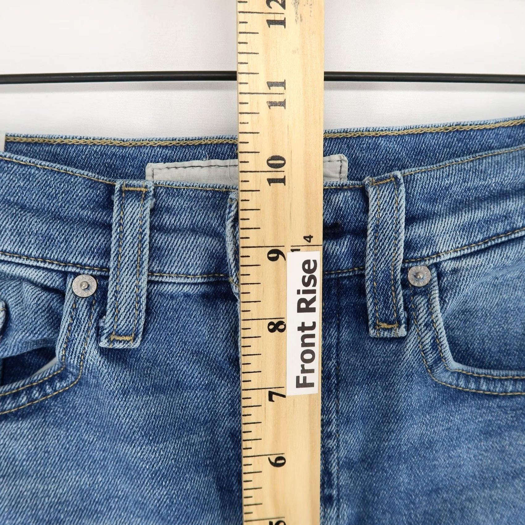 Frank & Eileen Frank and Eileen Cork Jeans Womens 26 Blue High Rise Raw Hem Button Fly Stretch Size 26" / US 2 / IT 38 - 6 Thumbnail