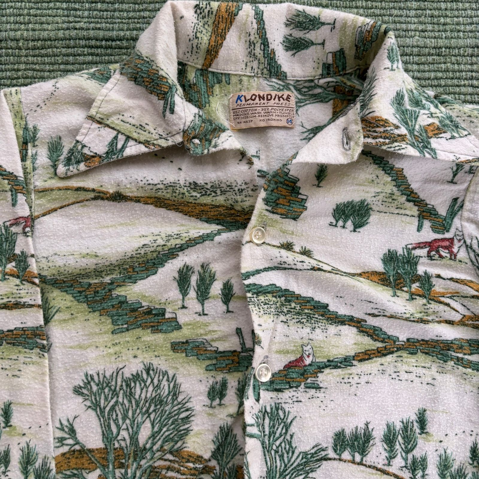 Vintage True Vintage 70s Klondike Pattern Youth Size Flannel Shirt Size S / US 4 / IT 40 - 2 Thumbnail
