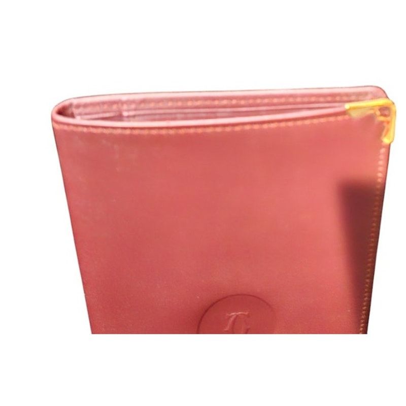 Cartier Cartier Vintage Bi-fold Long Wallet Bordeaux Red Size ONE SIZE - 4 Thumbnail