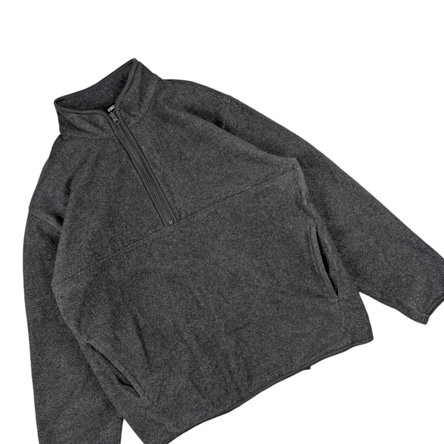Japanese Brand Vintage 90's JAPAN UNIQLO Dark Grey Fleece Sweatshirt Size US L / EU 52-54 / 3 - 4 Thumbnail