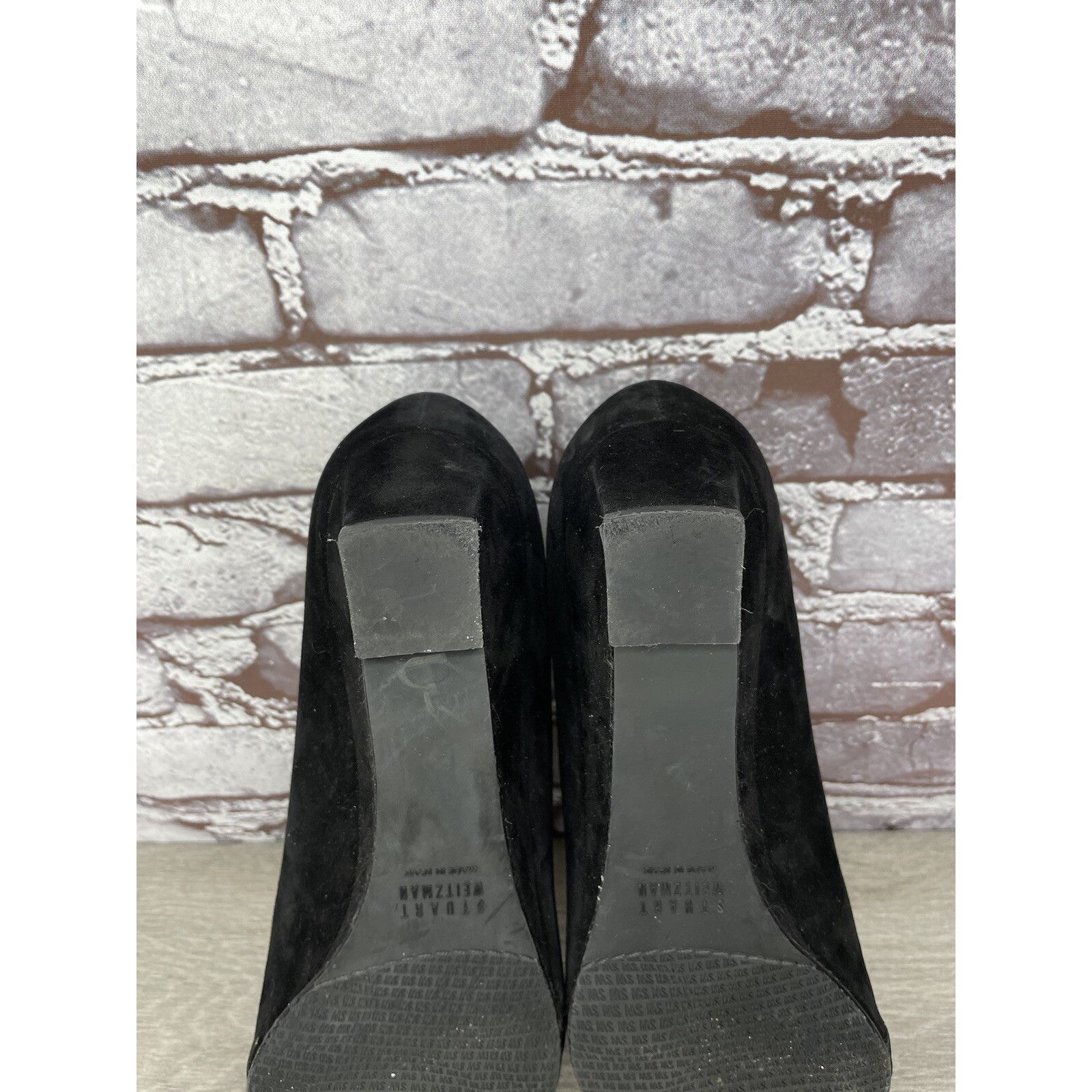 Stuart Weitzman Stuart Weitzman Black Suede Leather High Wedge Pumps Shoes W Size US 10 / IT 40 - 22 Thumbnail