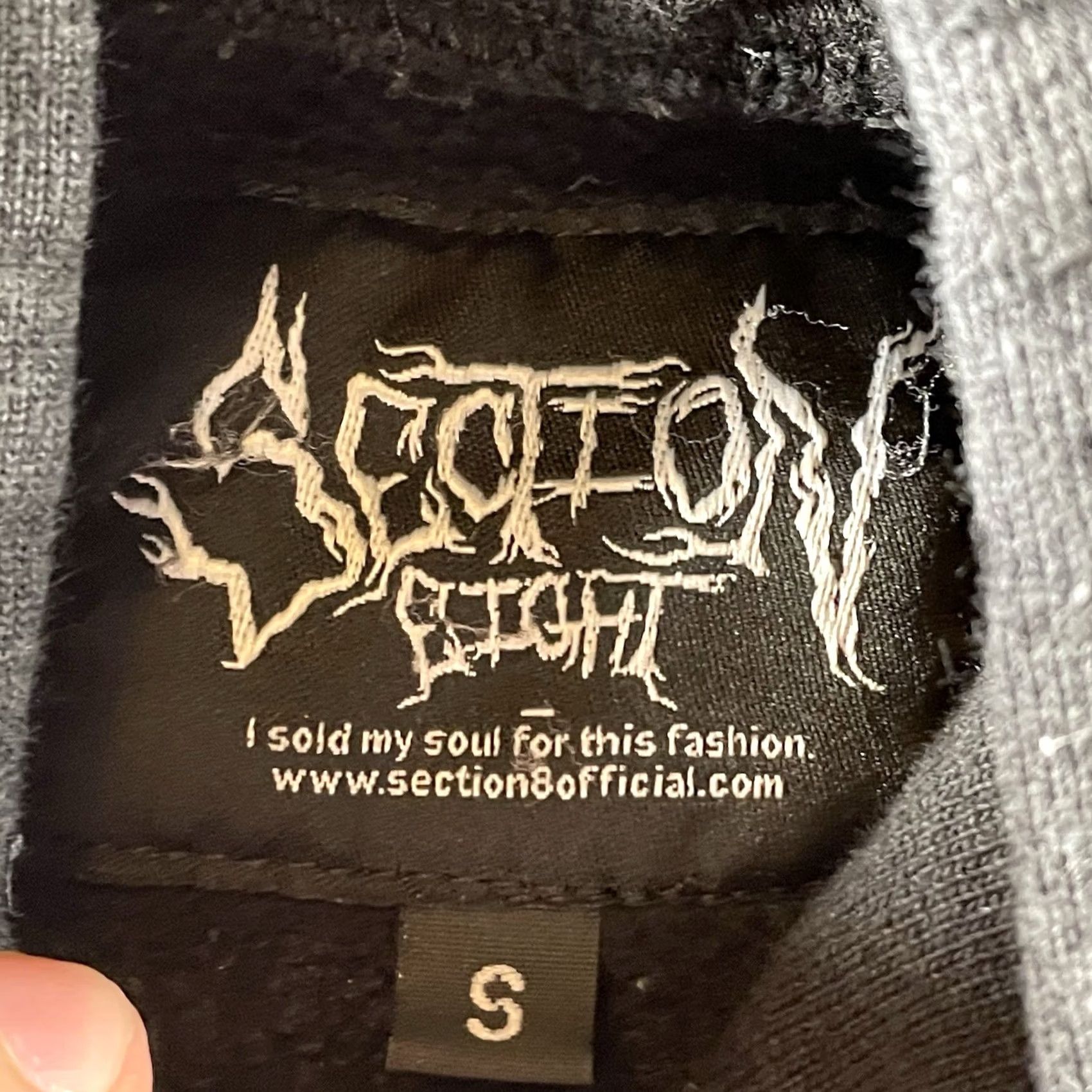 Vintage Section 8 Eight Hoodie Mens Small Black Angel 8 Ball Graphic Print Sweatshirt Heavy Weight USA Size US S / EU 44-46 / 1 - 7 Thumbnail